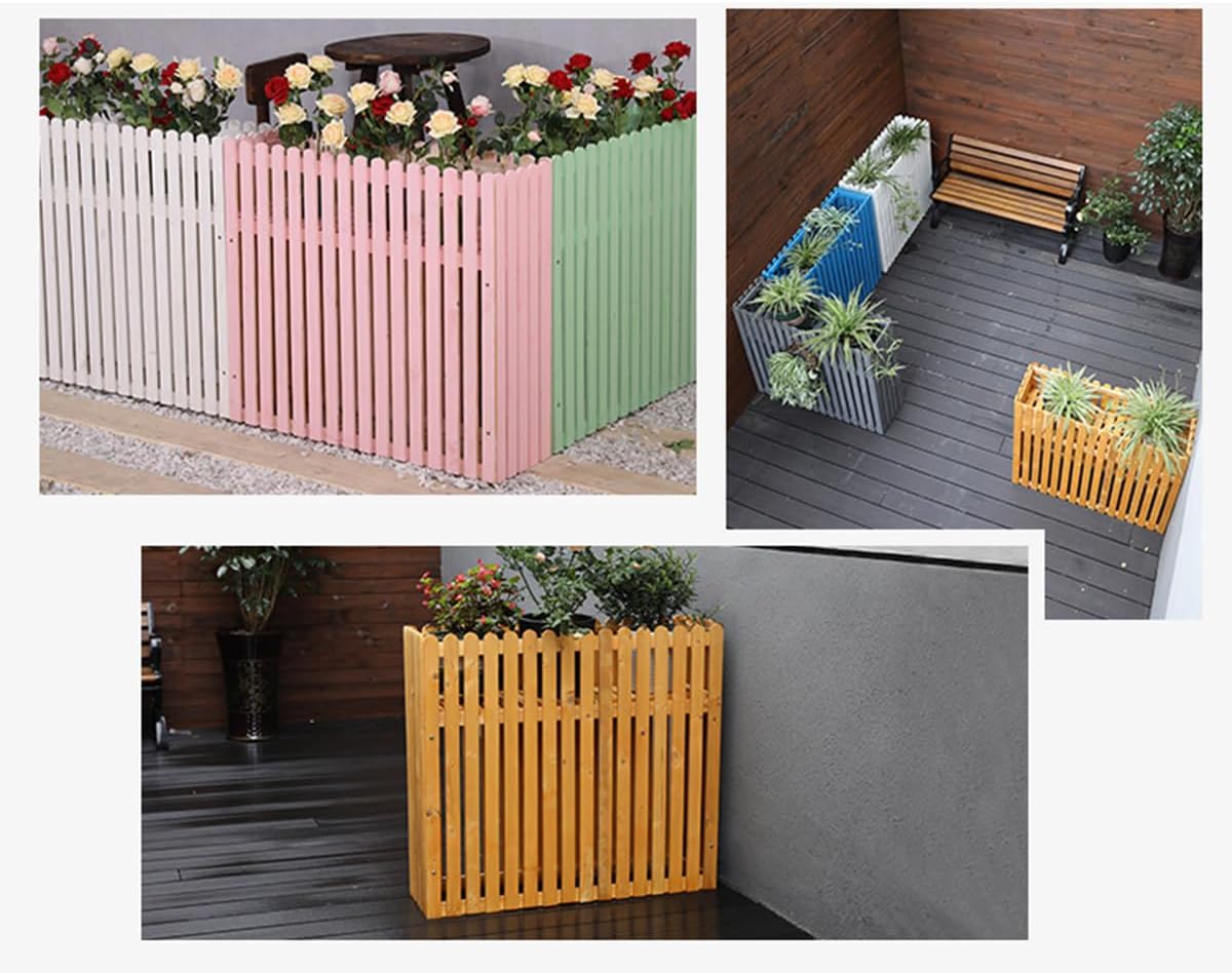 GENERIC Clôture En Bois Massif Pour Climatiseur – Housse Anti-corrosion Et Support Pour Plantes Pour Unités Extérieures 100 X 30 X 60 Cm – Cachez Et Protégez Les Unités De Climatisation
