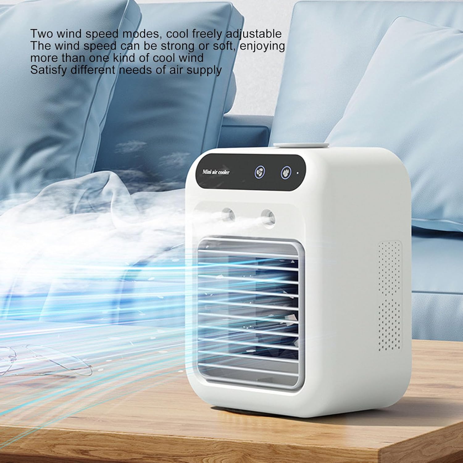  Climatiseur Portable 500 Ml, 2 Vitesses, Brume Froide, Pulvérisation Longue Durée De 10 Heures, Refroidisseur D'air Et Humidificateur