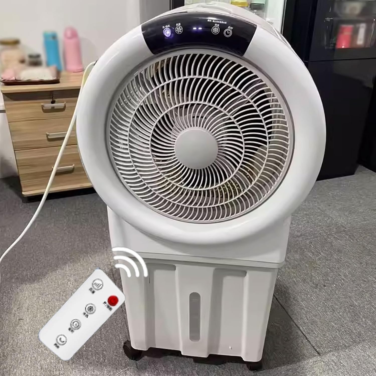 GENERIC Rafraichisseur D'air Réservoir D'eau De 25L Air Cooler Mobile Avec 6 Blocs Réfrigérants Remplissage D'eau Par Le Haut Evaporation Refroidisseur Portable 220 V