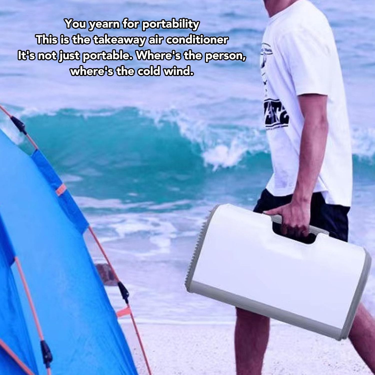  Climatiseur Portable, Alliage D'aluminium ABS Réglable, Télécommande à économie D'énergie, Refroidissement Rapide, Mini Climatiseur Personnel Avec Filet Pour Lit à La Maison