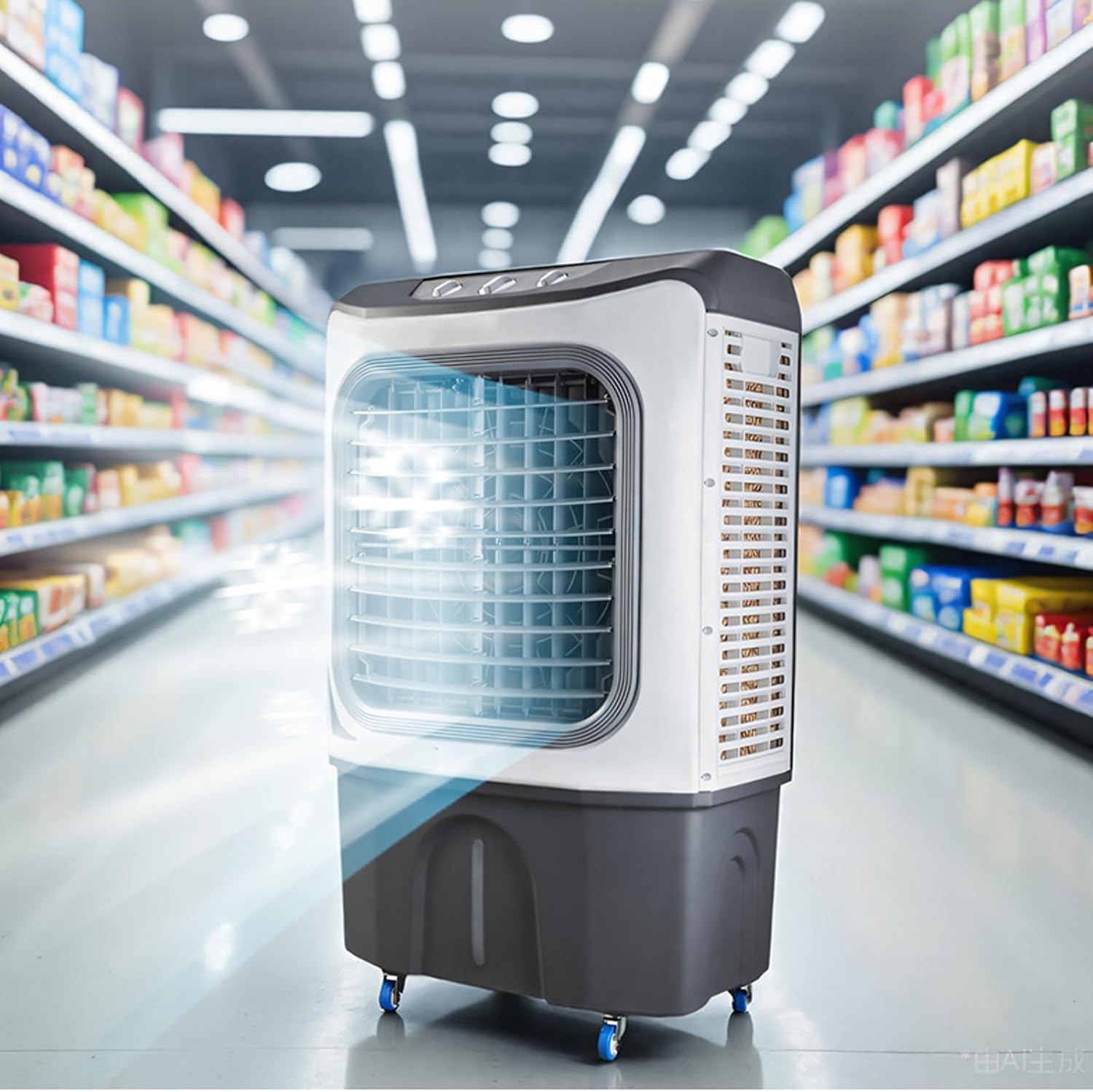 GENERIC Refroidisseur D'air Par évaporation Portable Avec Fonction D'humidification, Ventilateur De Refroidissement 3 En 1 Pour Intérieur Ou Extérieur, Patio, Garage