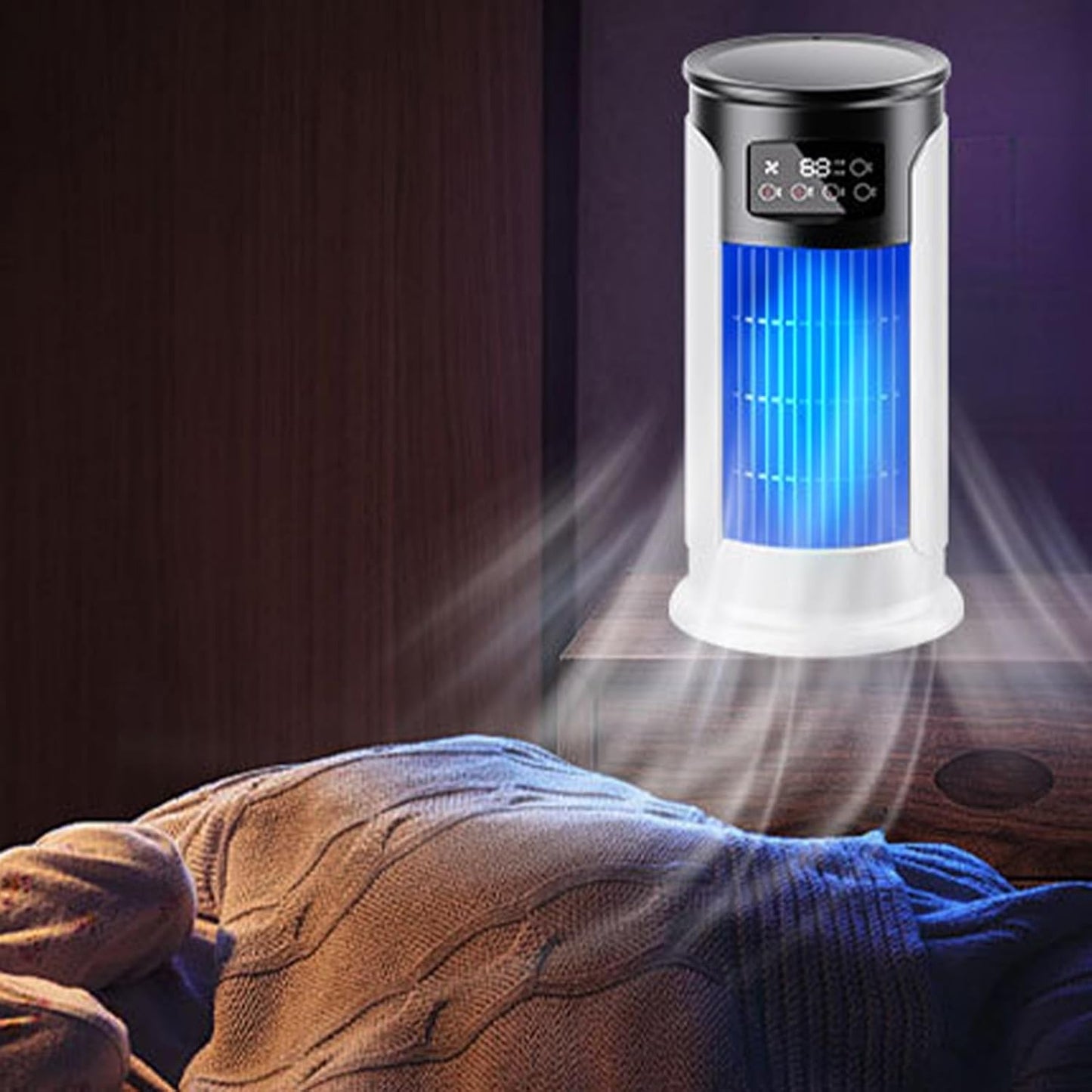  Ventilateur Climatiseur, Ventilateur Personnel Rafraîchisseur D'Air Évaporatif, Vitesses Réglables - Réservoir 300ml - Silencieux Pour Bureau, Domicile Et Voyage