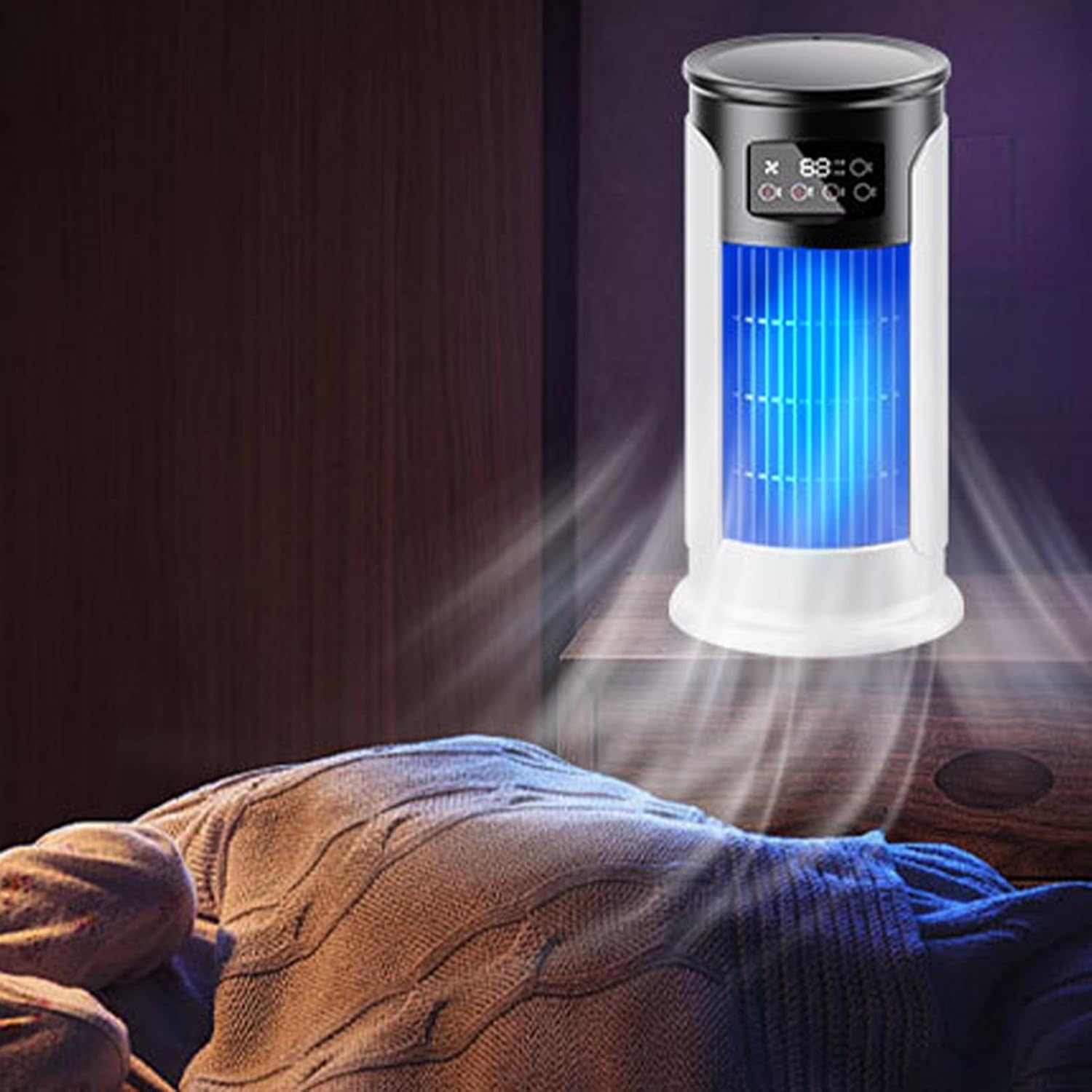  Ventilateur Climatiseur, Ventilateur Personnel Rafraîchisseur D'Air Évaporatif, Vitesses Réglables - Réservoir 300ml - Silencieux Pour Bureau, Domicile Et Voyage