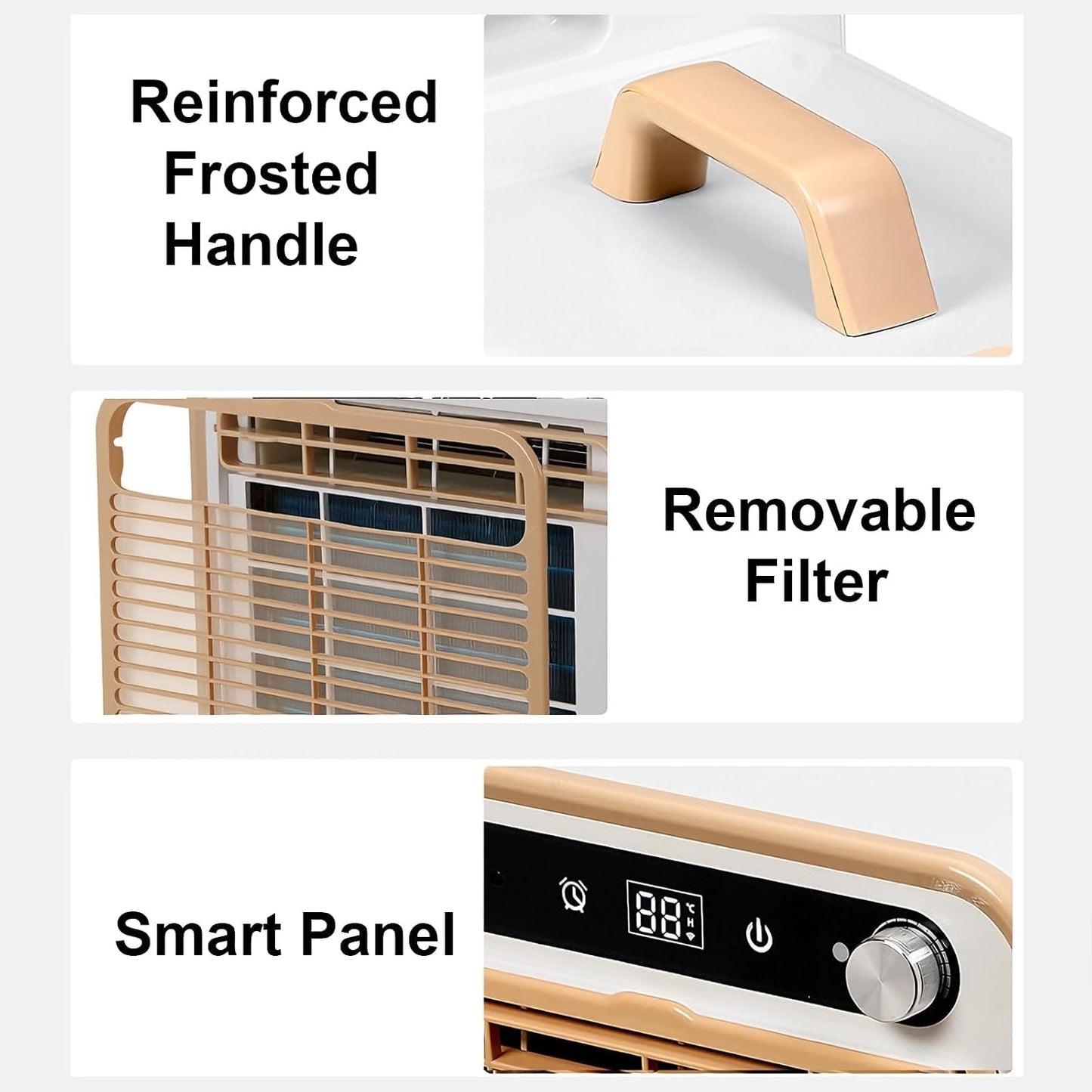 GENERIC Climatiseur Portable Split, 5000 Btu Unité De Refroidissement Silencieuse Et Intelligente Avec Commande Tactile & Minuterie De 12h – Multi-scènes Pour Chambre, Bureau, With 1.5-meter Connecting Pipe