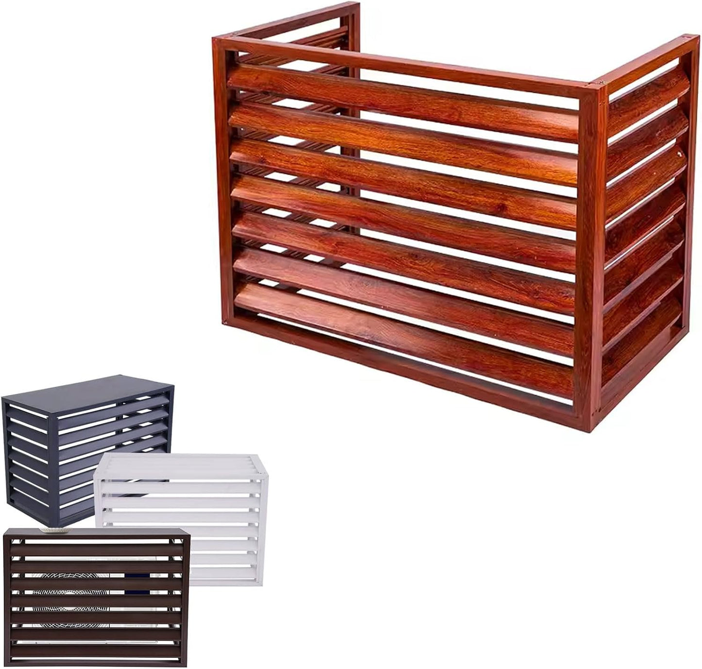 GENERIC Housse De Protection Pour Climatiseur Extérieur En Aluminium Pour Pompe à Chaleur 1,5P/2 ~ 3P/5P Unités Résistantes Aux Intempéries AC Clôture D'intimité Utilisation Extérieure Empêche Les Dommages Et