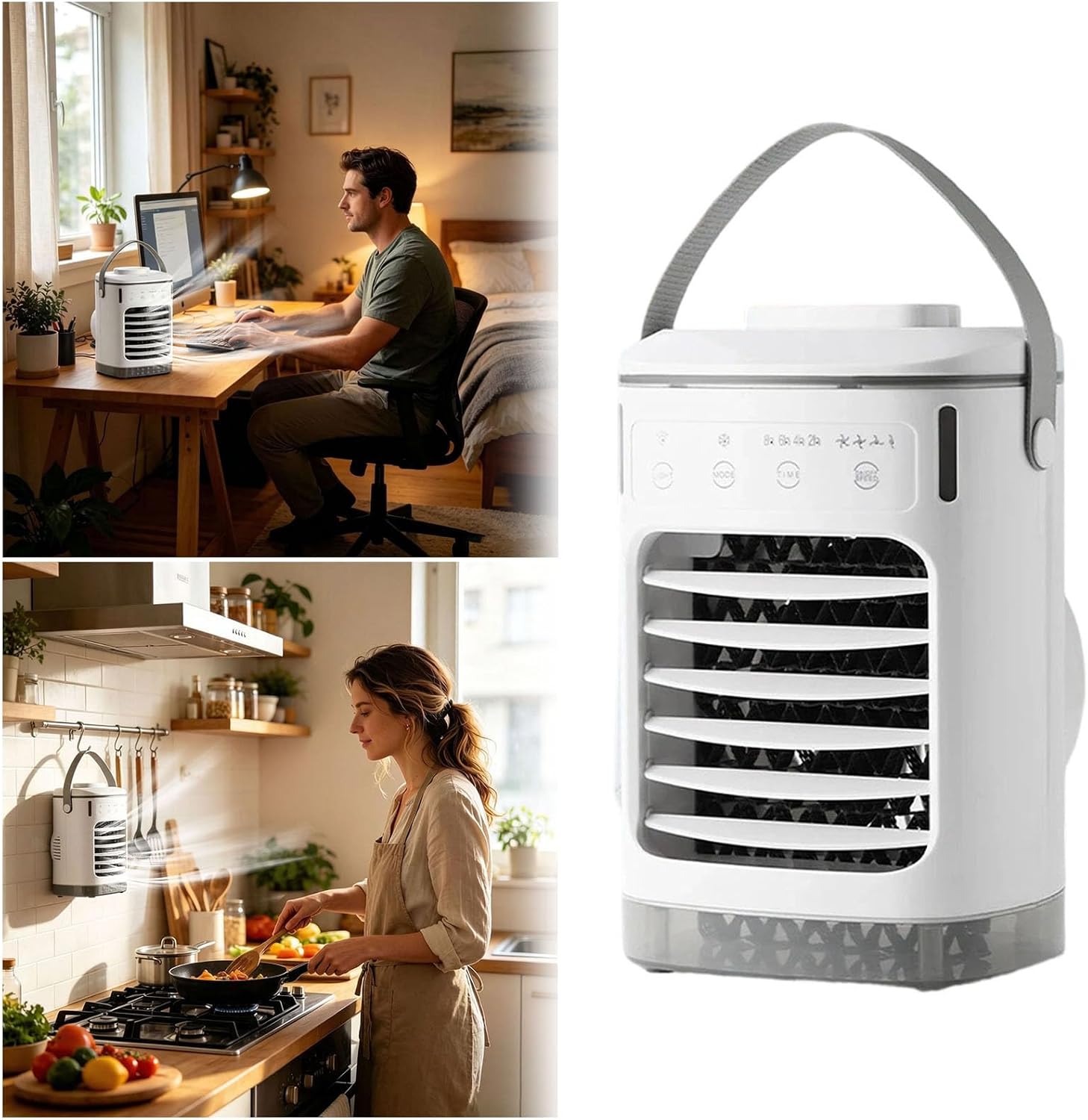  Refroidisseur D'Air Évaporatif Silencieux Portable Avec Télécommande Et Réservoir, Ventilateur Colonne Sans Pales D'Été, Climatiseur Intelligent Mobile Pour Salon, Chambre, Dortoir