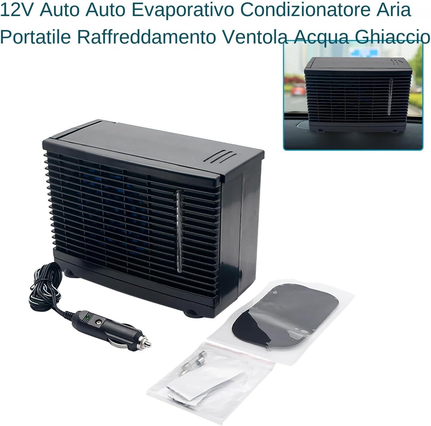 GENERIC Ventilateur Portatif Pour Climatiseur De Voiture, Ventilateur De Climatiseur Pour Véhicule Portable - Appareil De Soufflage Par évaporation 'eau De 12 V Pour Camion,