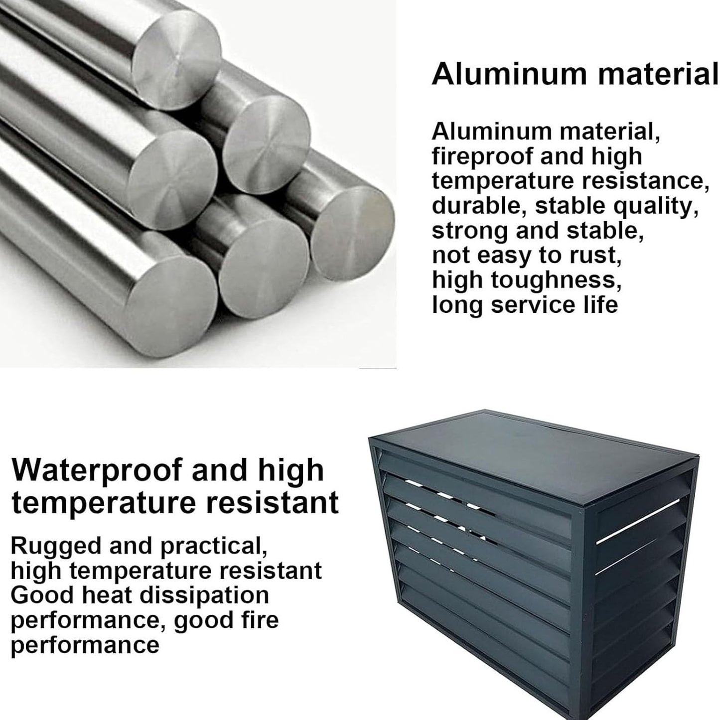 GENERIC Housse De Climatiseur D'intérieur Et D'extérieur En Aluminium Pour Mini Climatiseur Et Pompe à Chaleur, Protection Résistante Aux Intempéries Avec étagère Pour Plantes (taille : 110 X 60 X 80 Cm