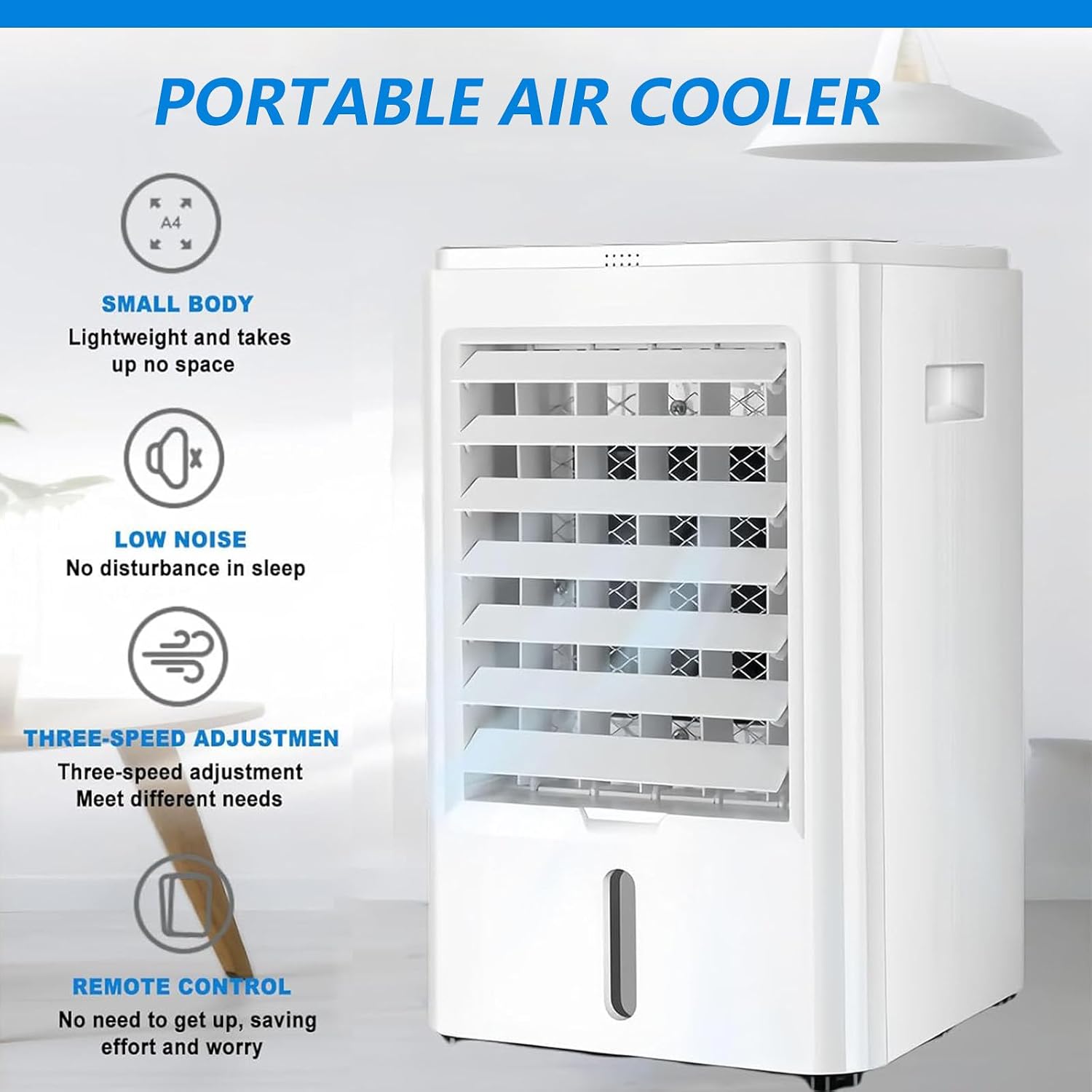  Climatiseur Portable, Mini Refroidisseur D'air Anti-Fuite à 3 Vitesses, Climatiseur Personnel à Glace Pour Chambre, Bureau, Maison, Tente,12V