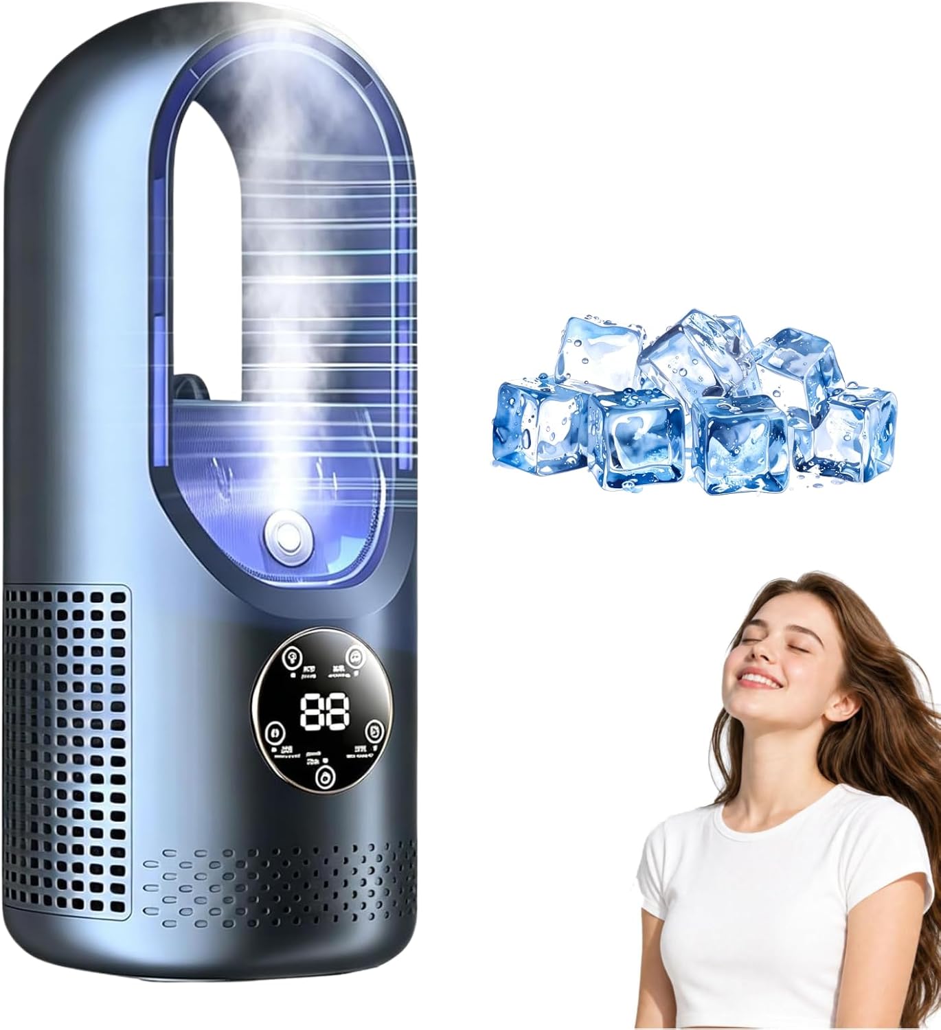 GENERIC Ventilateur De Refroidissement Portable Alimenté Par USB Avec 6 Vitesses De Vent, Fonction D'humidification De 6 Heures Et 3 Secondes Pour Chambre à Coucher, Bureau – Choix