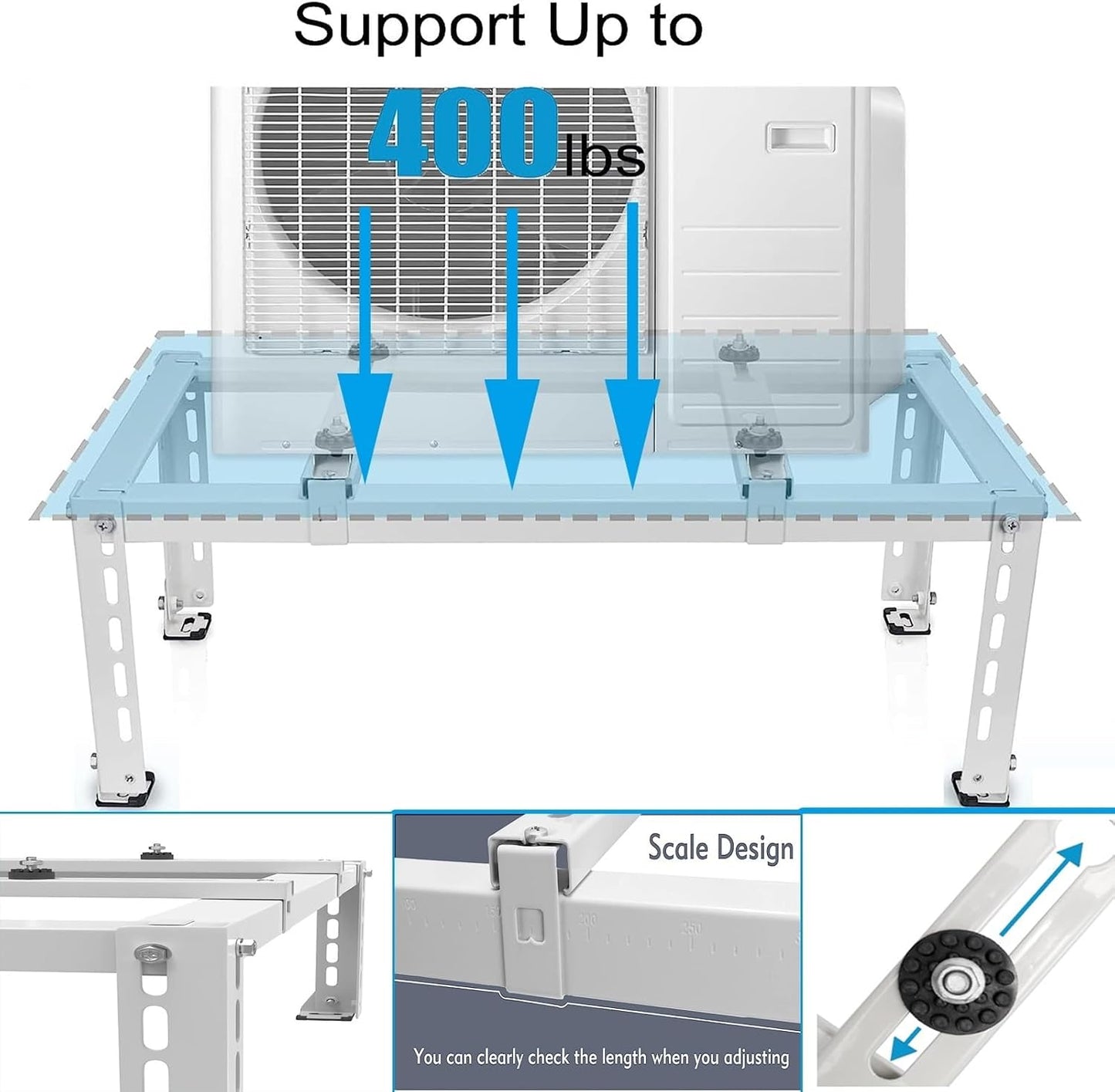  Mini Support Robuste Pour Climatiseur D'une Capacité De 204 Kg, Facile à Utiliser, Support AC Sans Conduit Pour Un Refroidissement Efficace, Idéal Pour La Maison Et Le Bureau
