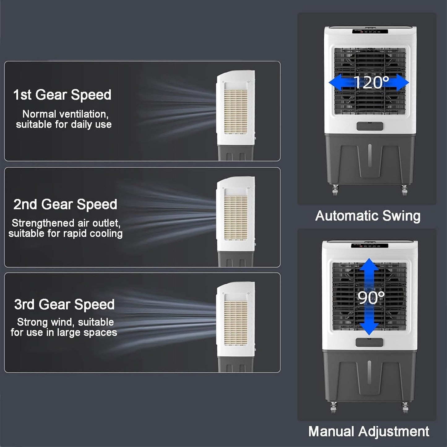 GENERIC Refroidisseur D'air évaporatif Portable Avec Grand Réservoir D'eau Pour Rafraîchir La Pièce, économe En énergie Et Silencieux Pour Le Bureau à Domicile