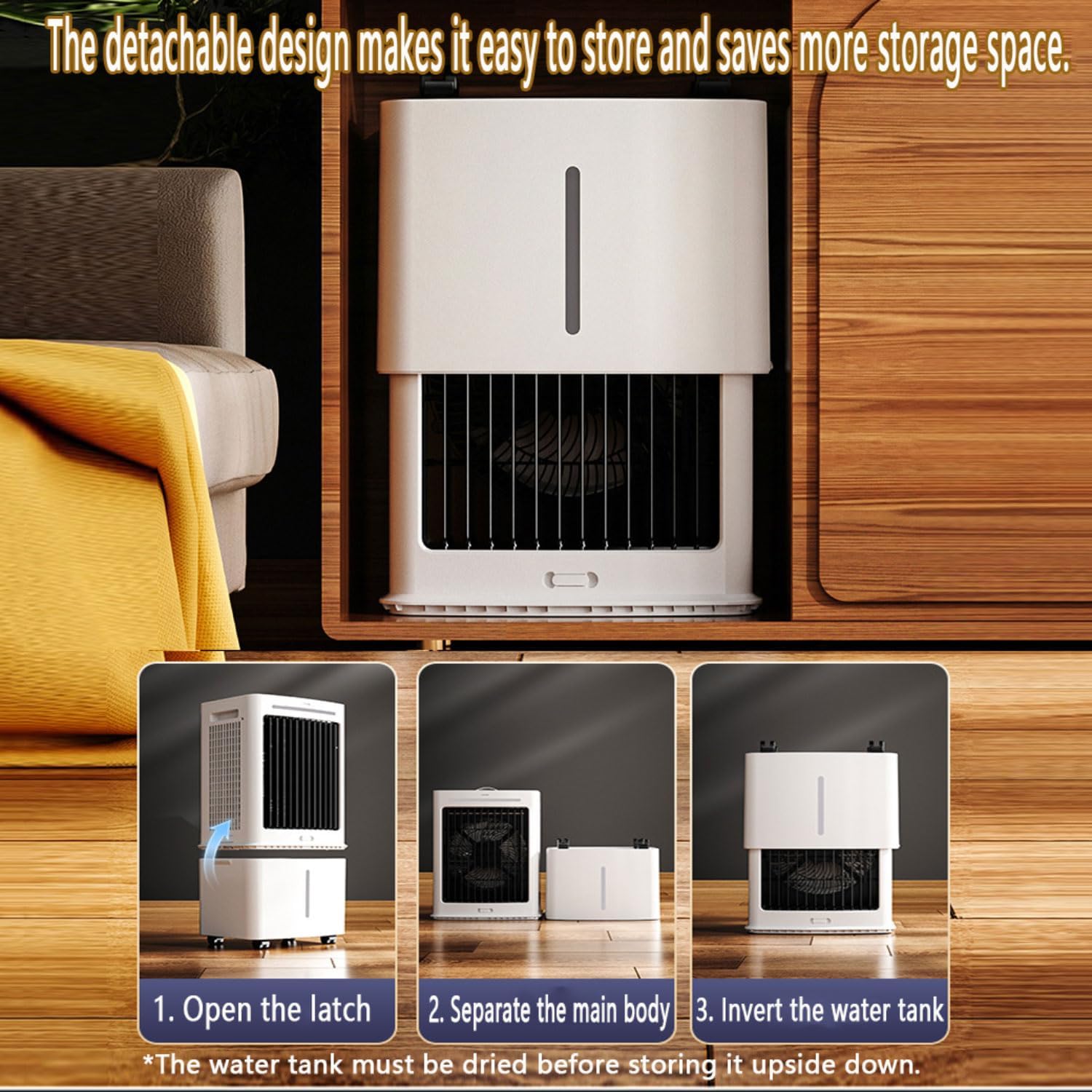 GENERIC Climatiseur Portable Avec Oscillation à 60°, Refroidisseur Par évaporation Sans Conduit, Refroidisseur Silencieux Pour Intérieur/extérieur, Ventilateur De Refroidissement Pour Chambre à Coucher Et