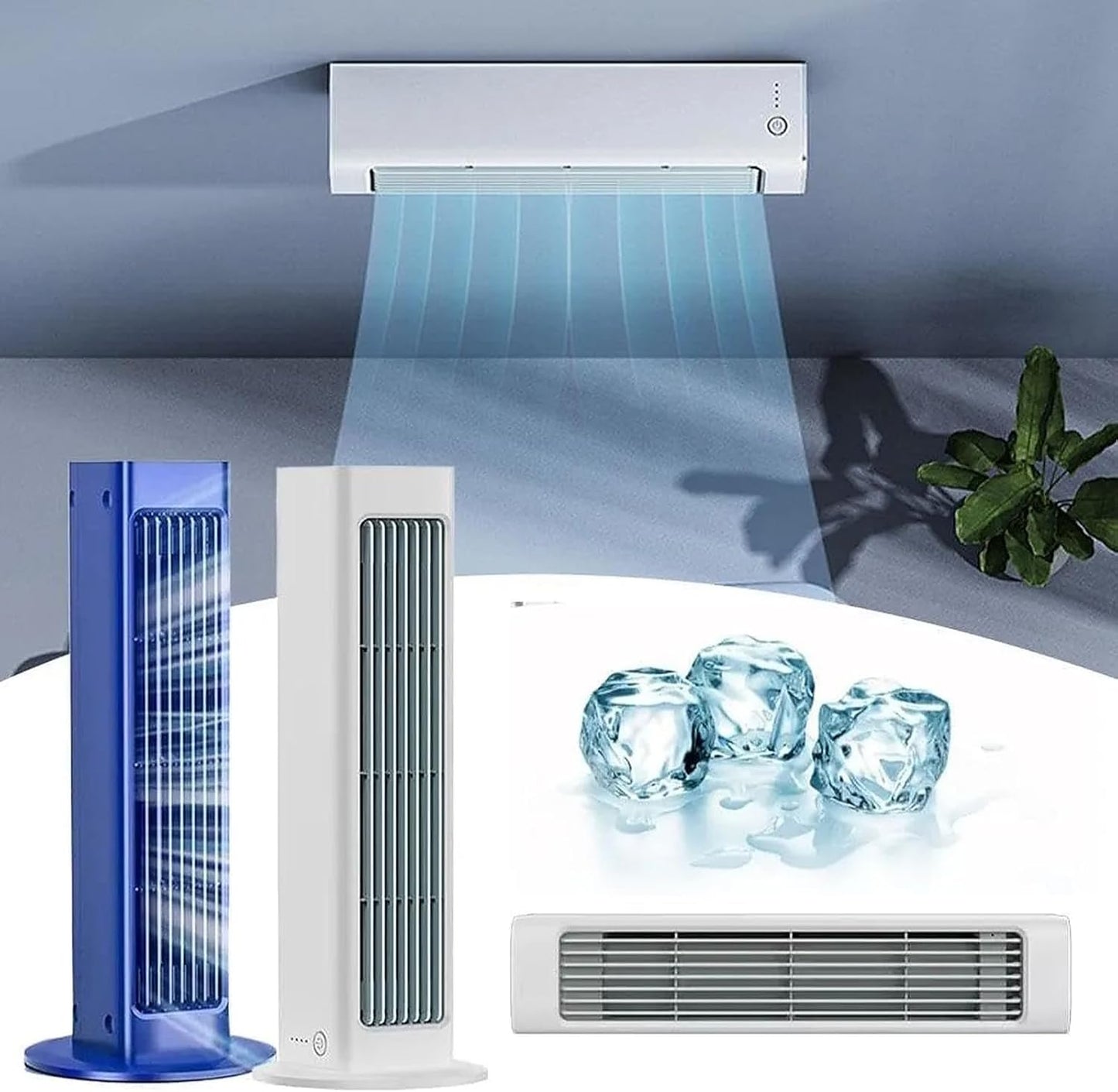  Ventilateur De Refroidissement Portable à 3 Vitesses, Refroidisseur D'air Mural Sans Fil Avec Autonomie 24H, Climatisation Personnelle Silencieuse Pour Bureau De Chambre à Coucher Bureau Voiture Burea