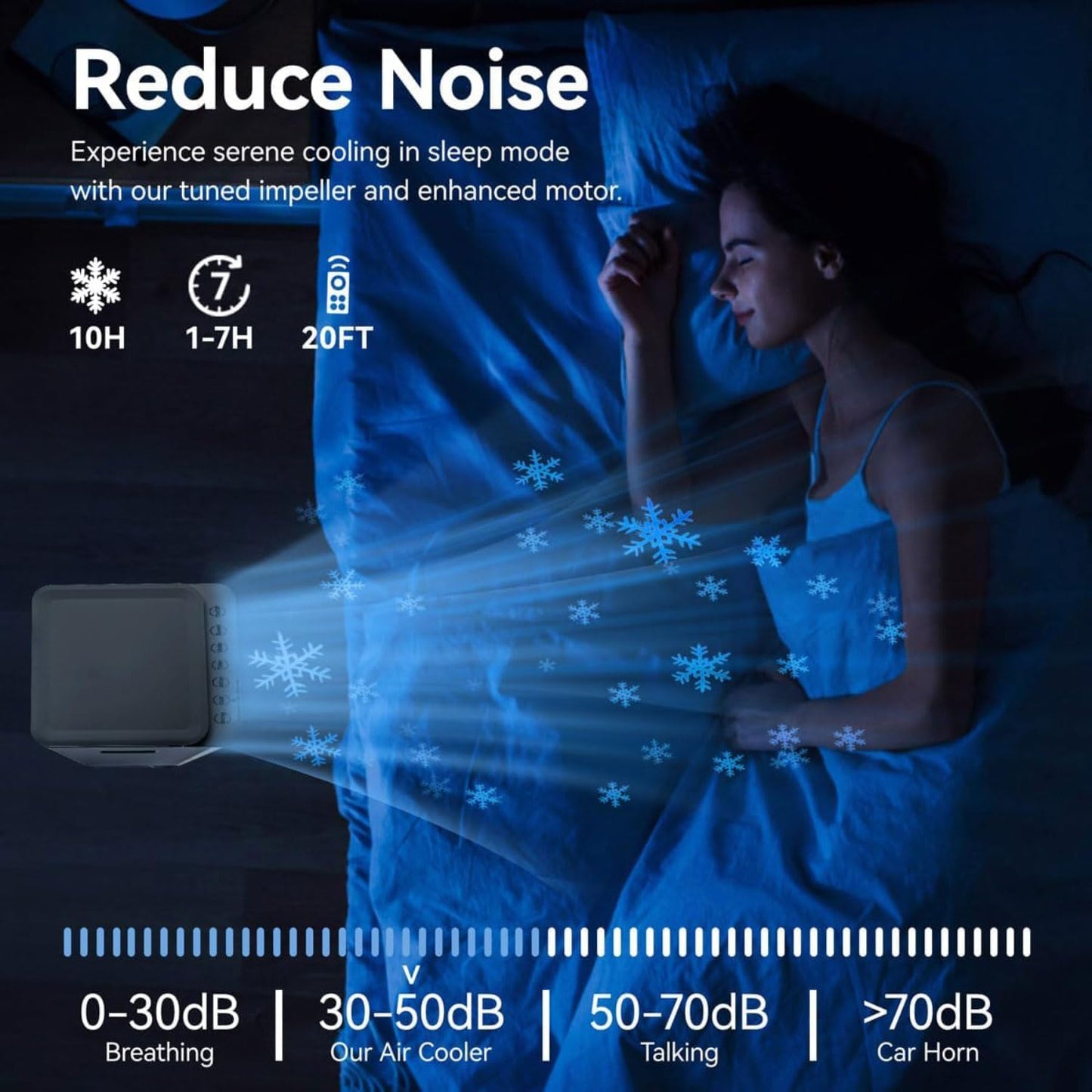  Climatiseur Portable 3 En 1 Ultra Silencieux, Ventilateur De Refroidissement à 3 Vitesses, Oscillation Automatique à 60 °, Minuterie De 7 Heures, 4 Glacières, Refroidisseur D'air Par évaporation Pou