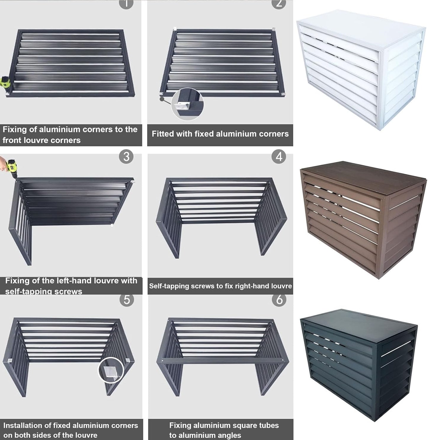 GENERIC Housse De Protection En Aluminium Pour Climatiseur - Étanche - Pour Pompe à Chaleur Extérieure - Pour Mini Systèmes Divisés - Réduit La Rouille Et Les Dommages