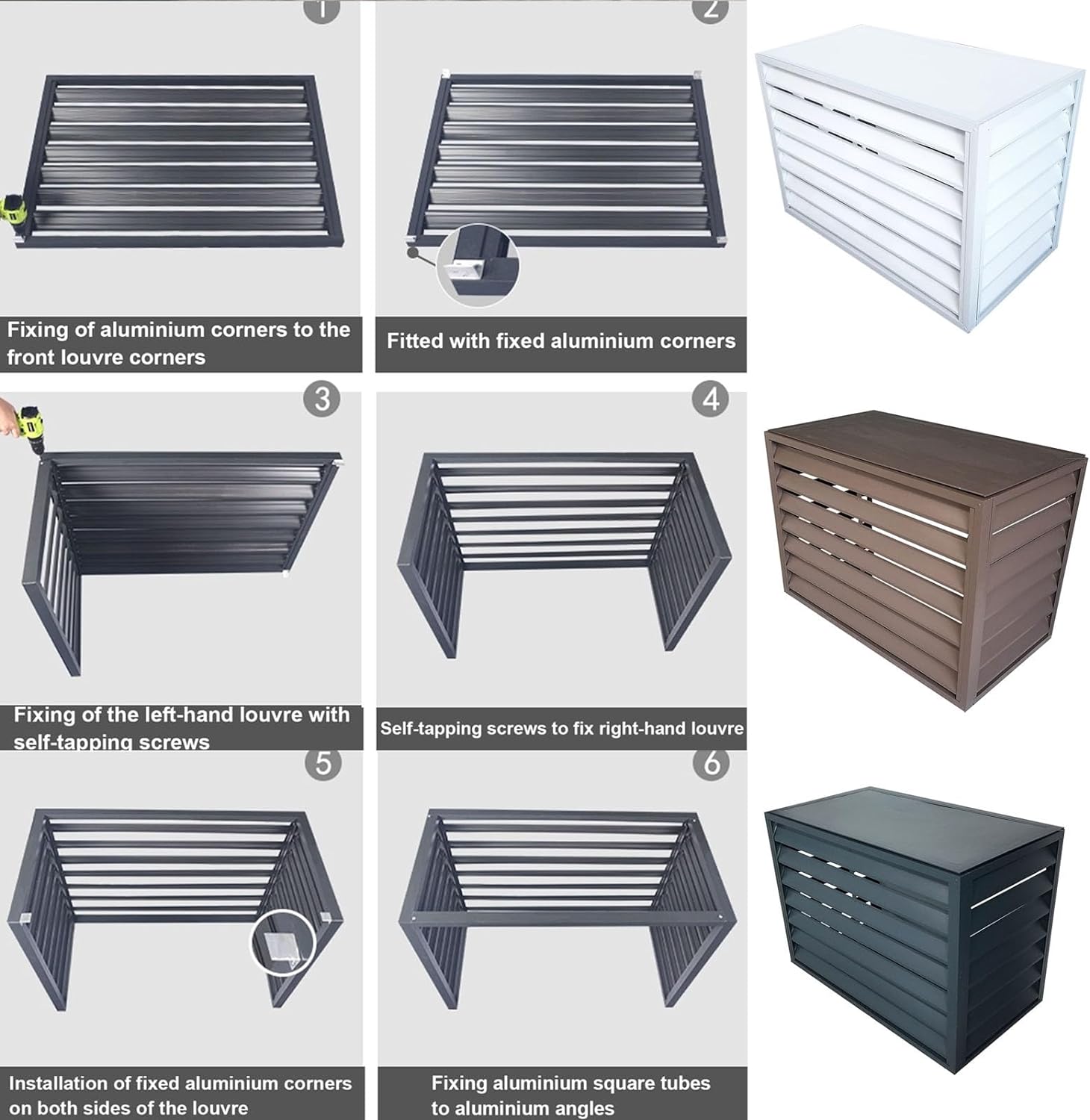 GENERIC Housse De Protection Pour Climatiseur Extérieur - Résistante Aux Intempéries - Clôture élégante Pour Dissimuler Le Climatiseur - Ajustement Universel Pour Tous Les Modèles