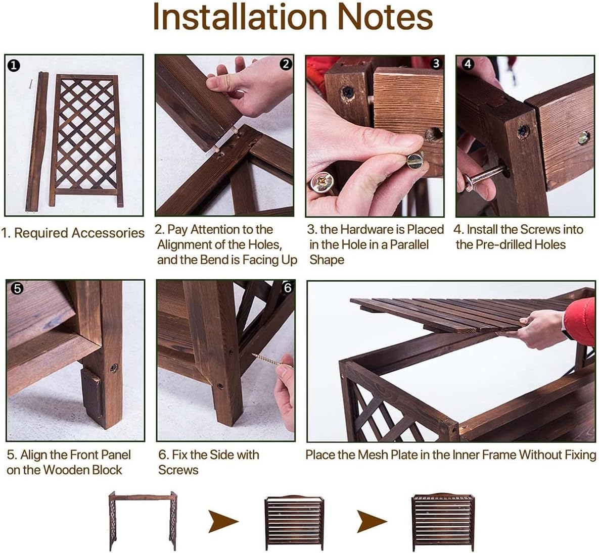 GENERIC Housse De Protection En Bois Pour Climatiseur Extérieur – Support Caché Robuste Pour Unités De Climatisation Et Pompes à Chaleur – Grilles De Protection En Bois Massif – Clôture Imperméable Et Support