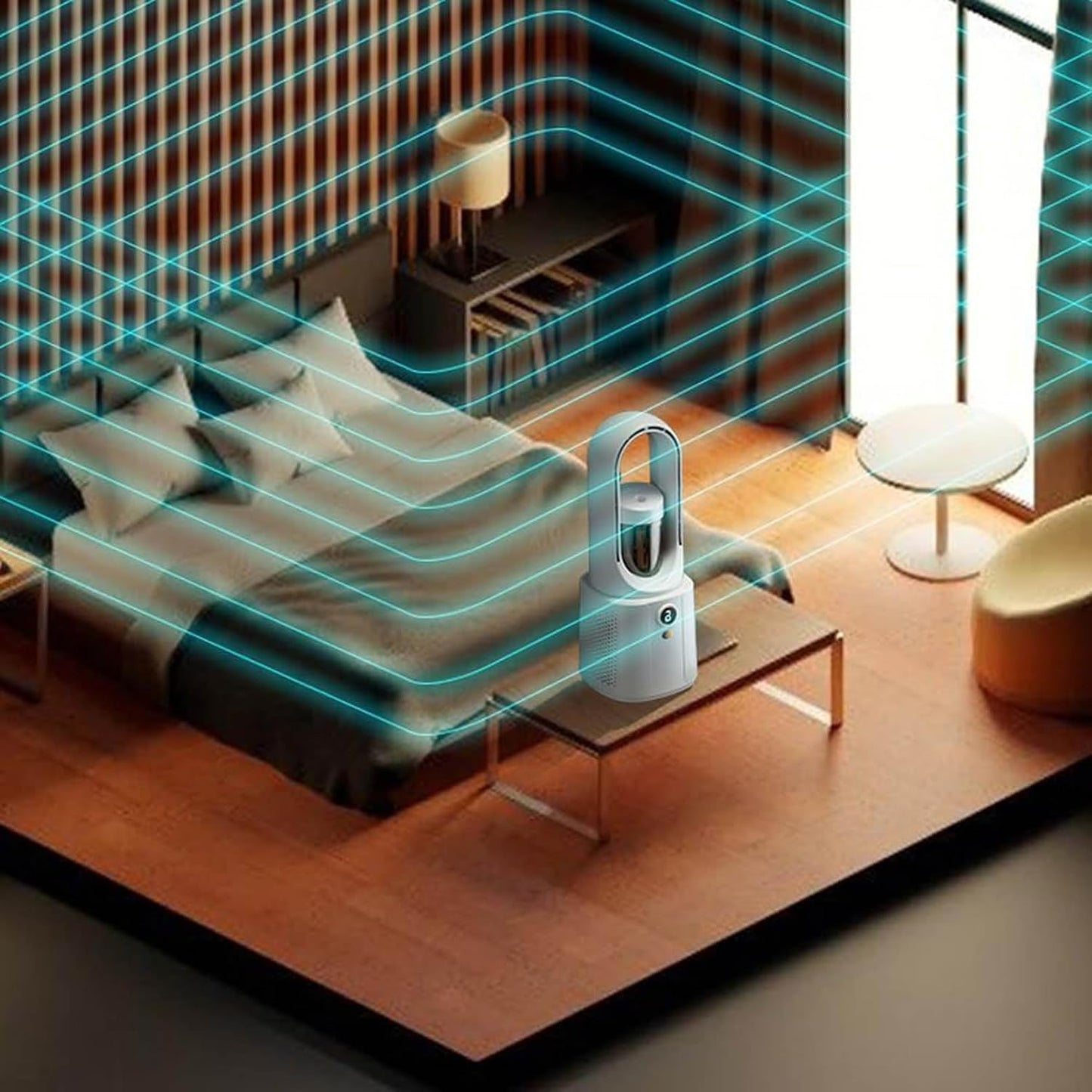 GENERIC Refroidisseur D'air Portable Rechargeable Par USB, Ventilateur Par évaporation Avec 6 Vitesses, Autonomie De 1 à 3 Heures, Design ABS Léger