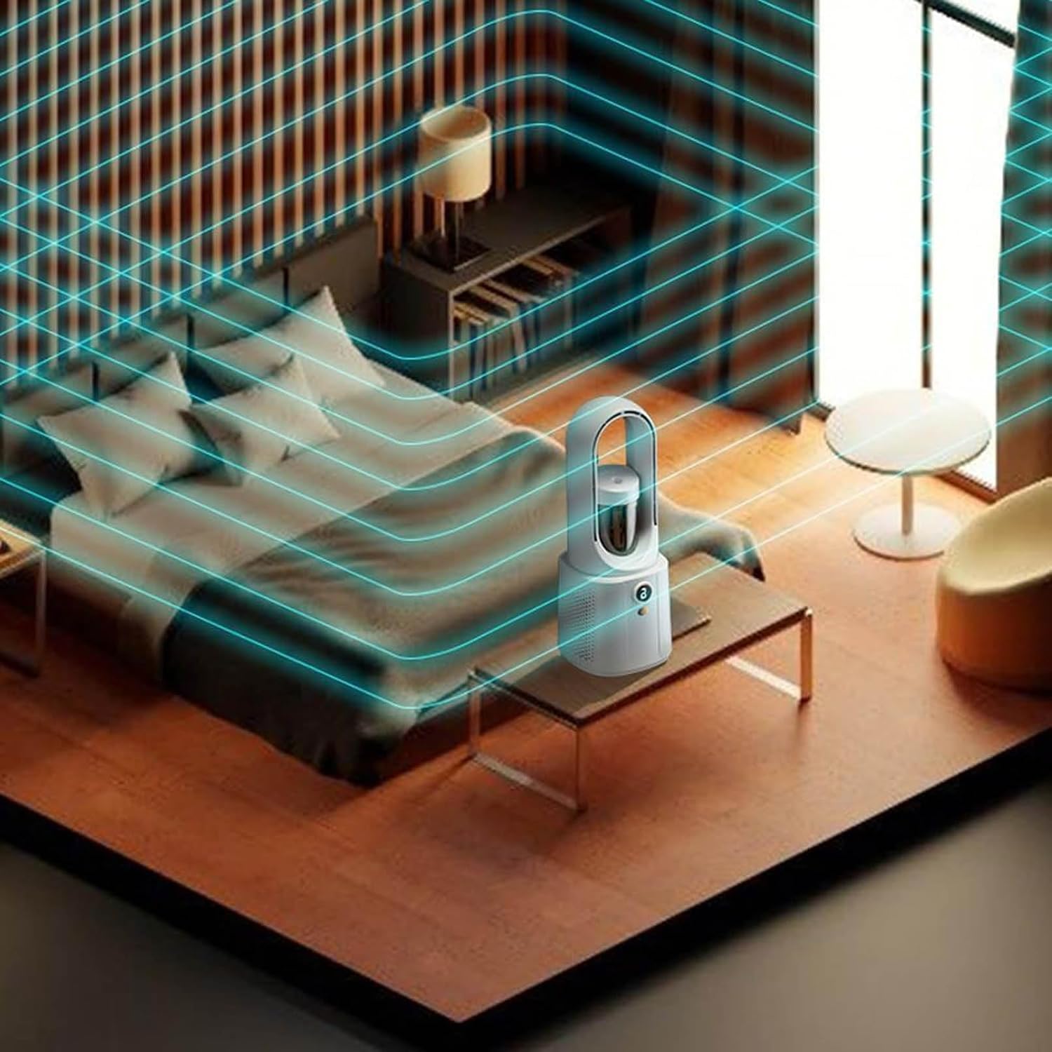 GENERIC Refroidisseur D'air Portable Rechargeable Par USB, Ventilateur Par évaporation Avec 6 Vitesses, Autonomie De 1 à 3 Heures, Design ABS Léger