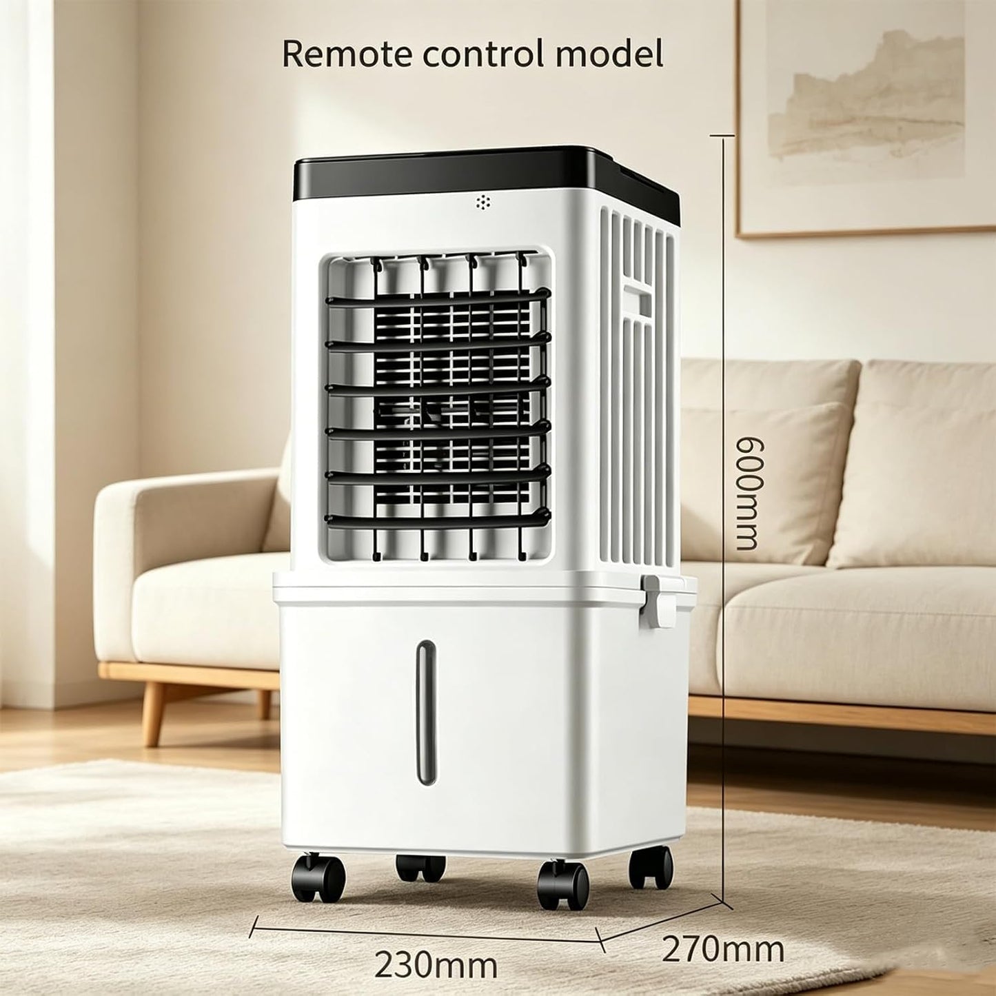 GENERIC Ventilateur De Climatiseur Portable, Ventilateur De Refroidisseur D'air évaporatif Avec 3 Vitesses, Ventilateur à Faible énergie D'économie D'espace 10L Avec Roues Pour Le Bureau à Domicile Et La Cham