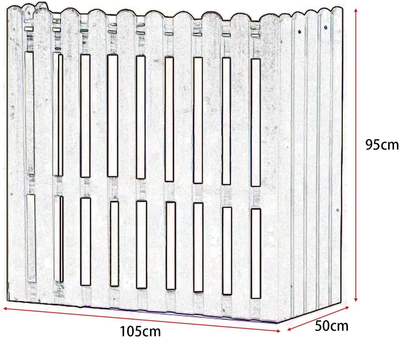  Housse De Protection En Bois Pour Climatiseur Extérieur - Pour Pompe à Chaleur Et Climatisation - Gris - Dimensions : 105 X 50 X 95 Cm - Protection Contre Les Intempéries Pour Unités Extérieures