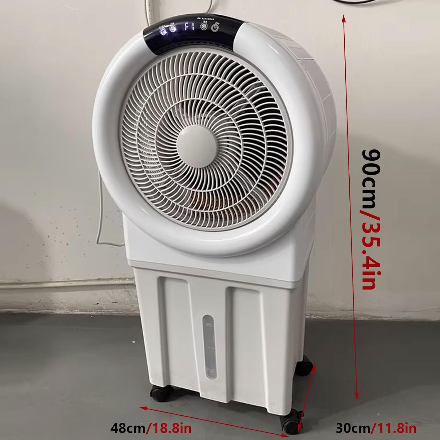 GENERIC Rafraichisseur D'air Réservoir D'eau De 25L Air Cooler Mobile Avec 6 Blocs Réfrigérants Remplissage D'eau Par Le Haut Evaporation Refroidisseur Portable 220 V