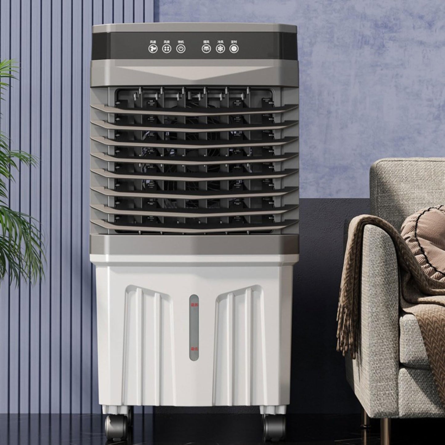 GENERIC Refroidisseur D'air évaporatif Avec Télécommande, 12H Minuterie, 120 Oscillation, 3 Vitesses, Refroidisseur De Marécage Silencieux Pour Le Garage De Patio à Domicile, Ventilateur De Refroidissement Po