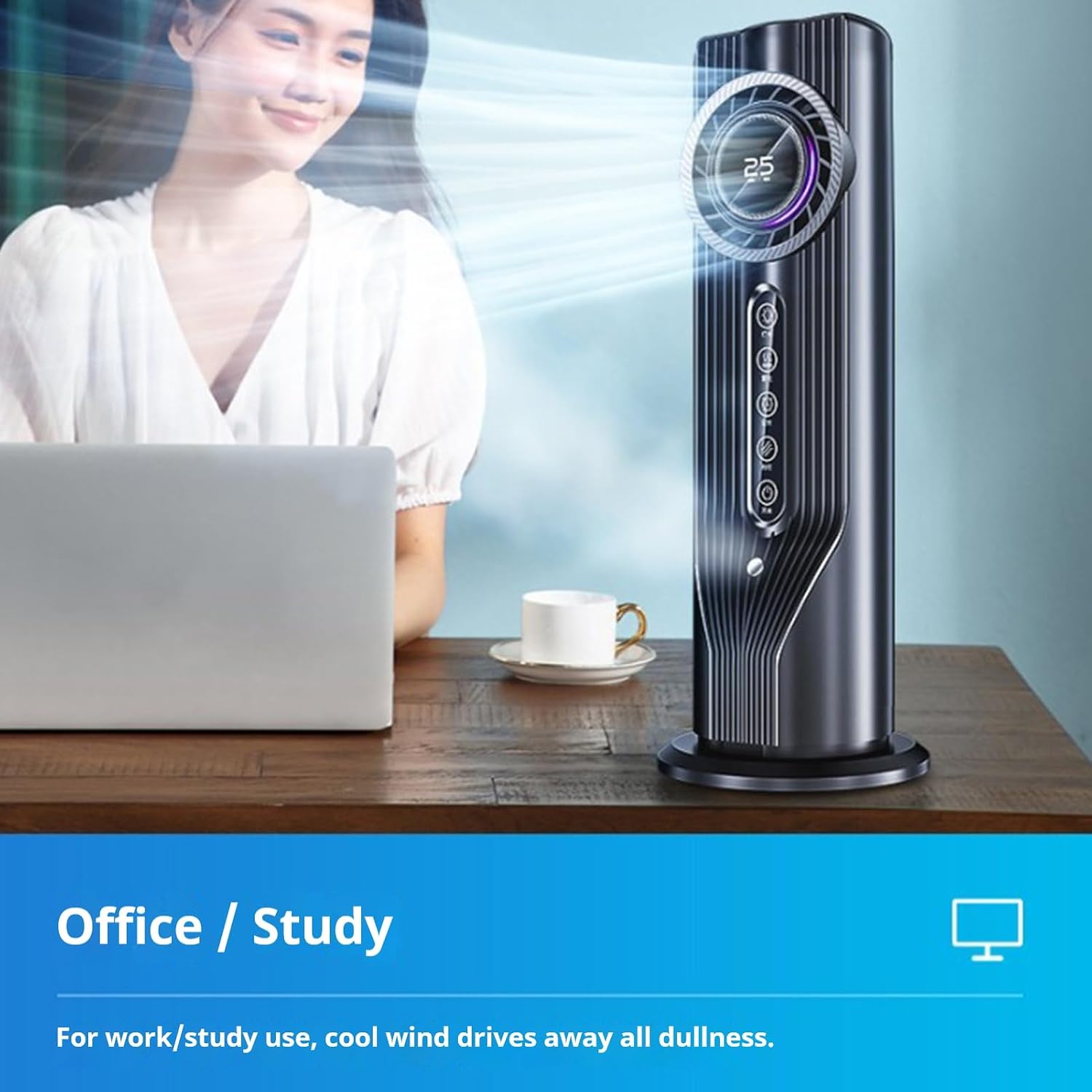  Climatiseur Mobile Sans Évacuation, Rafraichisseur D'Air Silencieux, Ventilateur Colonne Sans Lame, Climatiseur Portable Pour Chambre, Ventilateur De Table, Refroidisseur D'Air Gris Argent