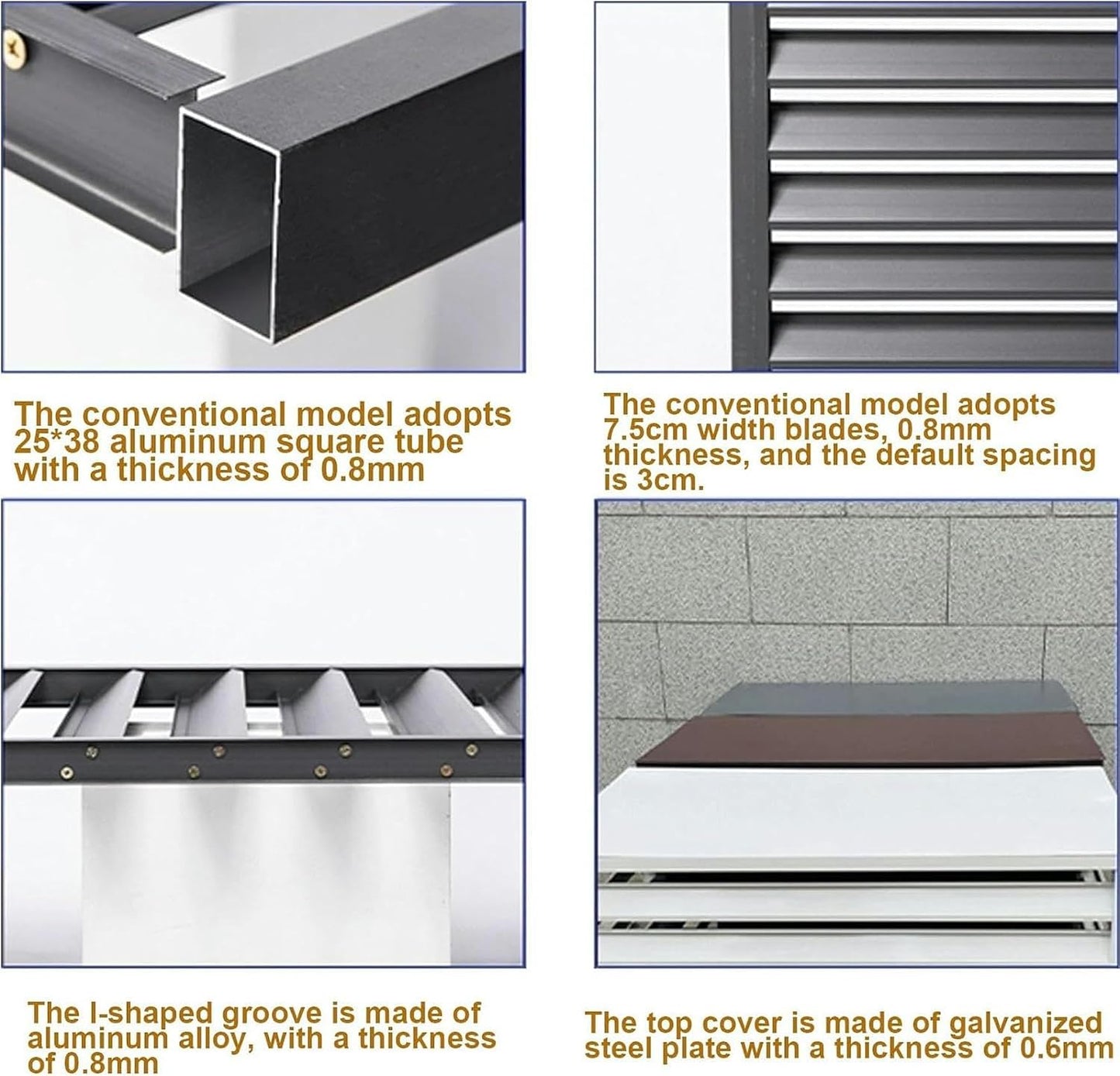  Housse De Climatisation En Aluminium Durable Pour Climatiseurs Et Pompes à Chaleur Pour Unités Extérieures, Protection Contre Les Intempéries, Idéale Pour Les Systèmes Mini Split