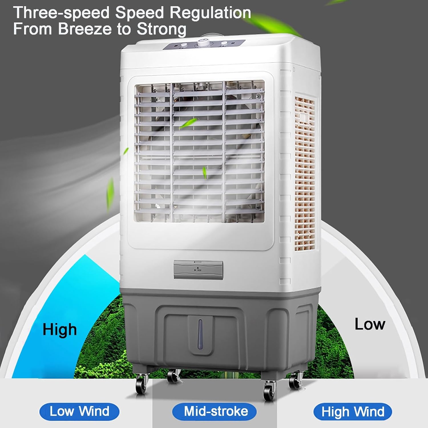  Refroidisseur D'air 3 En 1 Climatiseur Mobile Avec Réservoir D'eau De Grande Capacité De 80 L, Léger, Silencieux, 3 Vitesses De Vent Pour Une Utilisation Intérieure En Extérieur (Size : 80L)