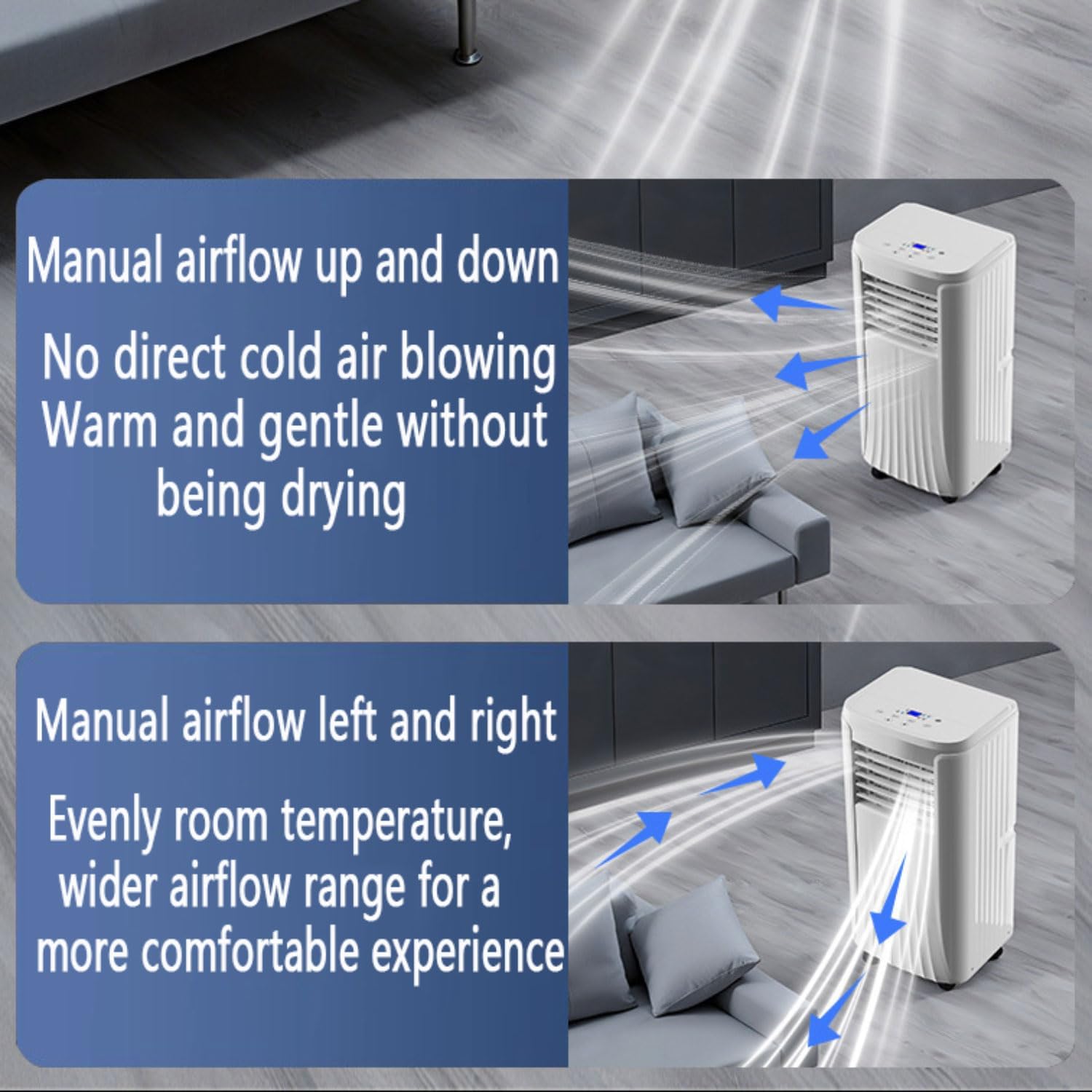  Climatiseur Mobile Portable Refroidisseur D'air Avec Minuterie 24 Heures Télécommande Refroidisseur Par évaporation Ventilateur Refroidisseur D'air Avec 120° Oscillation Pour Chambre