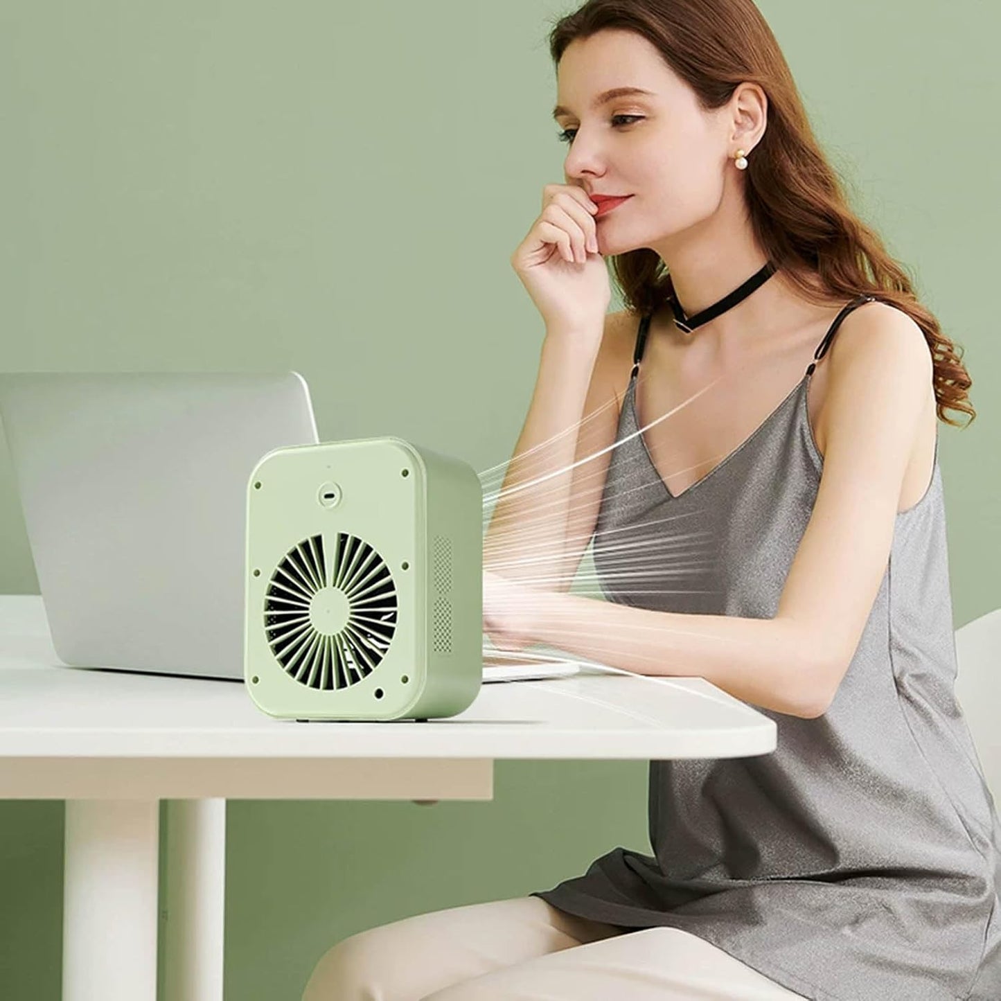 GENERIC Ventilateur Silencieux USB Réglable à 2 Vitesses, Humidificateur De Bureau De Chevet Pour Voiture, Dortoir, Camping