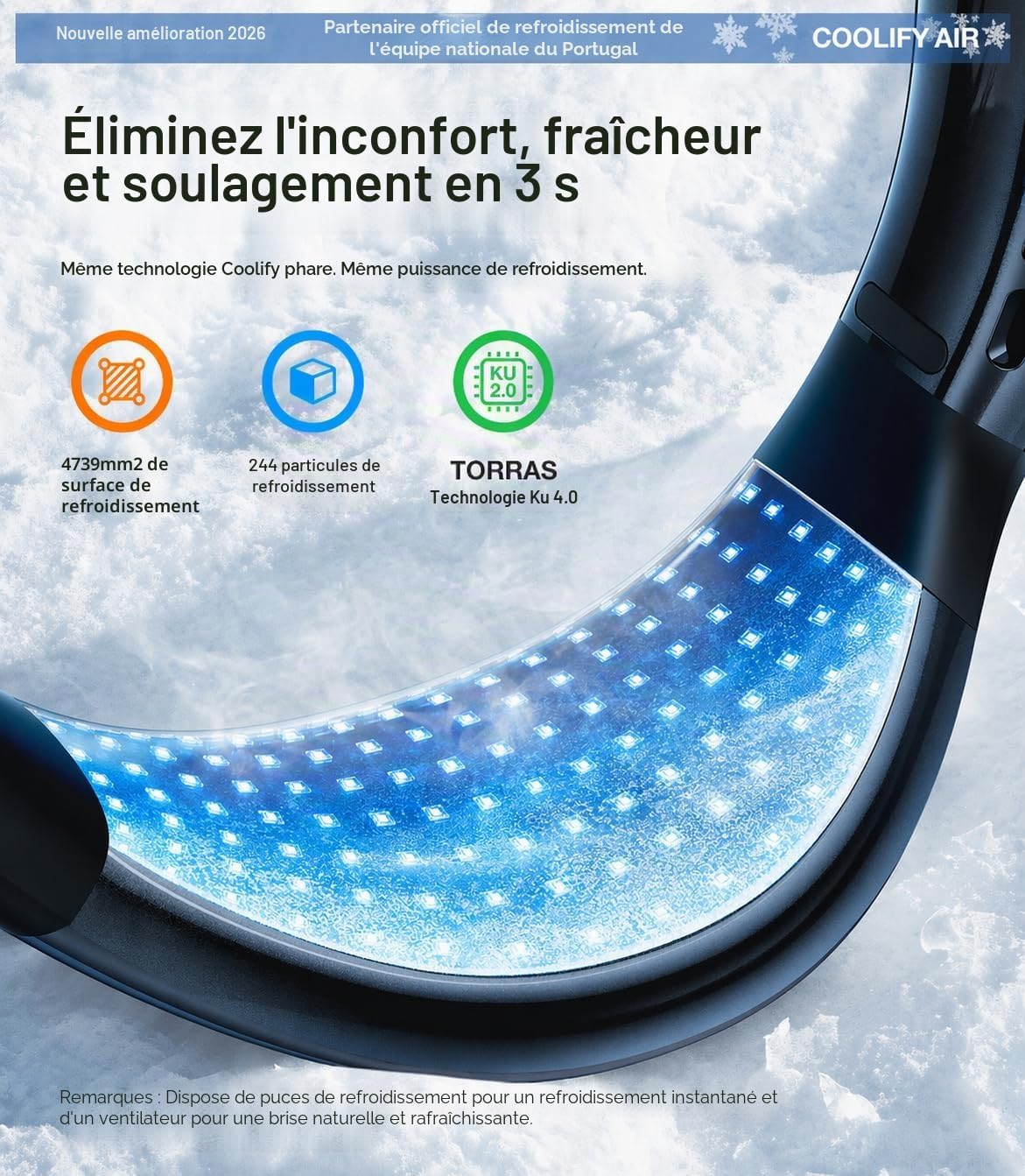  TORRAS COOLiFY Air 2025 Ventilateur De Cou Amélioré Climatiseur, Refroidissement Pro à Double Flux D'air, Ventilateur Portable Ultra-léger Rechargeable, Ventilateur De Refroidissement Personnel