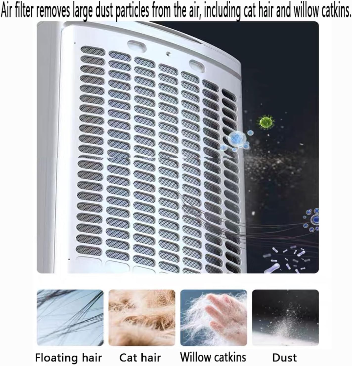 GENERIC Refroidisseur D'air évaporatif De Ventilateur De Climatisation Portable Avec Réservoir D'eau 12L Et 2 Packs De Glace 60W Efficace D'énergie 3 Vitesses 90° Oscillation 35dB Unité De Refroidissement De
