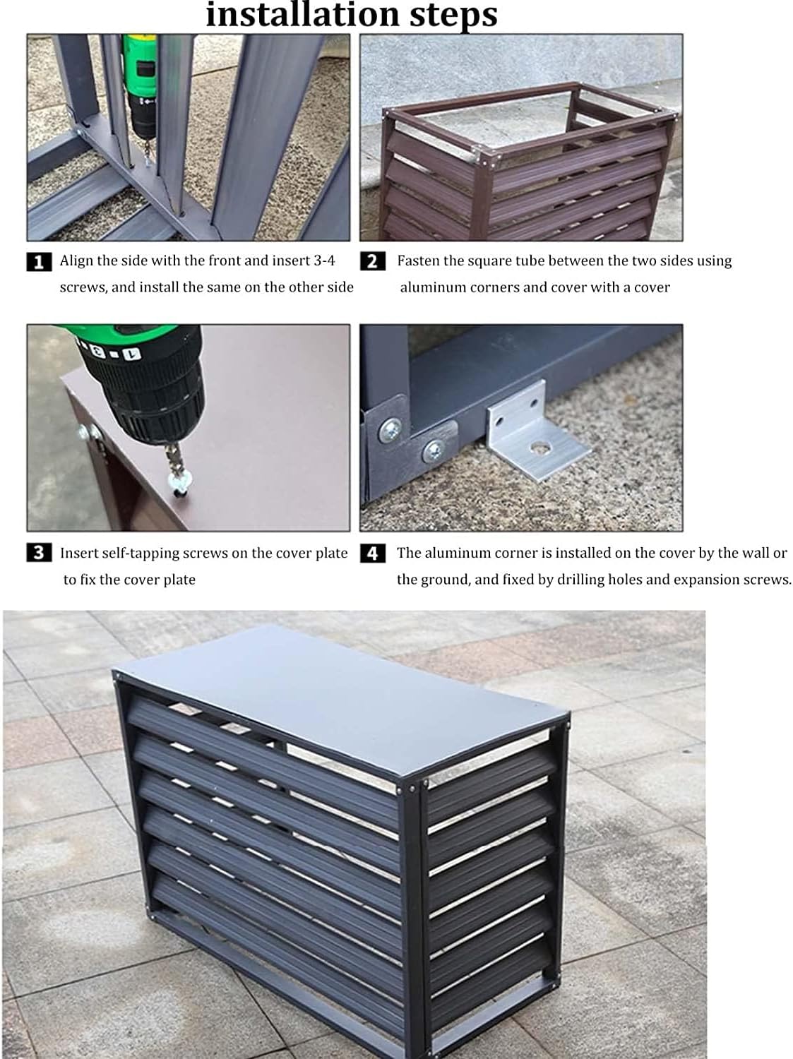  Couverture De Climatiseur De Fenêtre Extérieure, Couverture De Protection Résistante Aux Intempéries En Aluminium For Les Unités Extérieures, Écran De Confidentialité For Stores De Jardin (Color : Sc