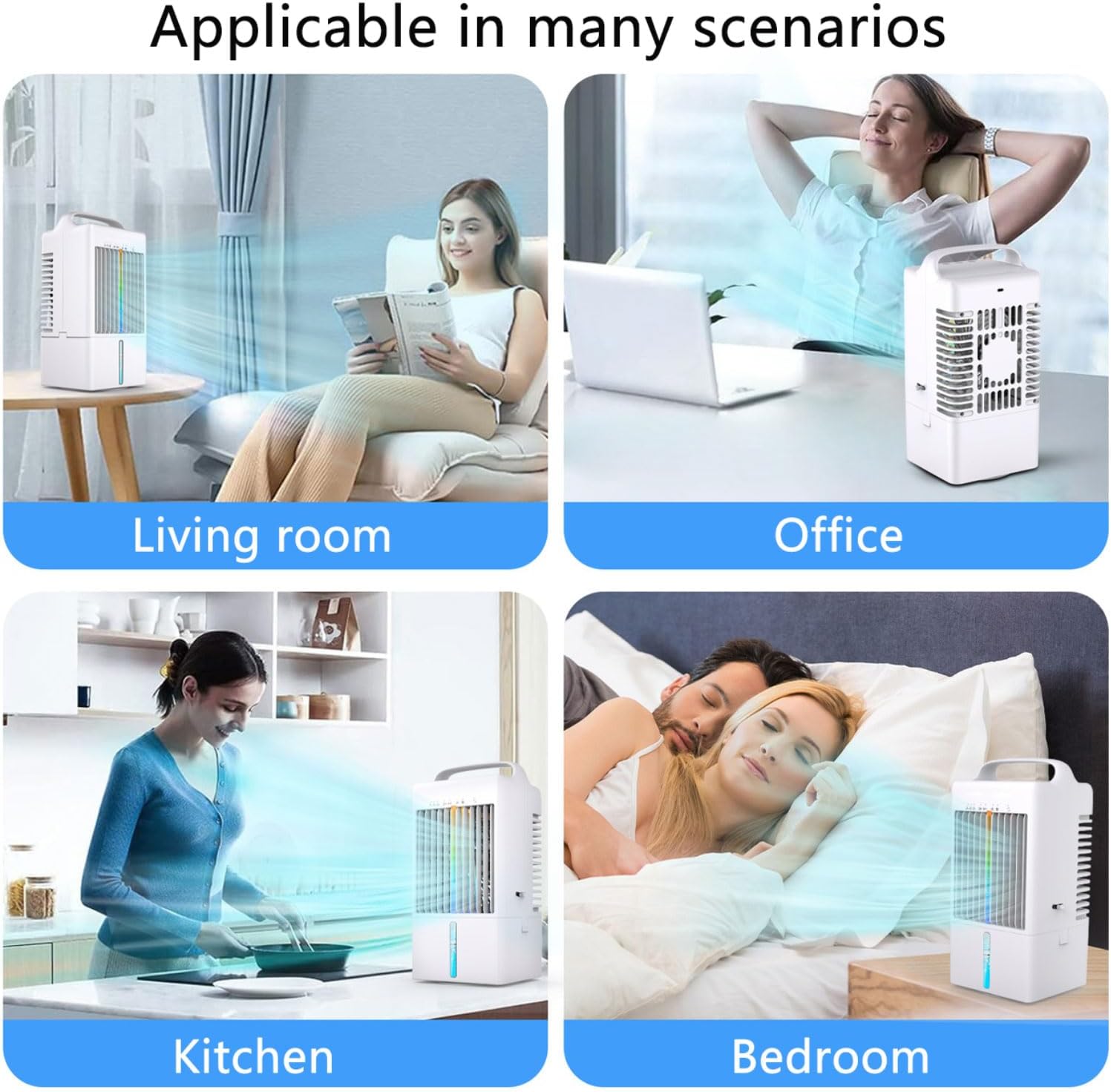 GENERIC Climatiseur Portable Personnel 3in1 Avec Réservoir De 900ml, 70 ° Pivotant, Murmure Et Minuterie, Refroidisseur D'air Compact Pour Le Bureau Home Travel