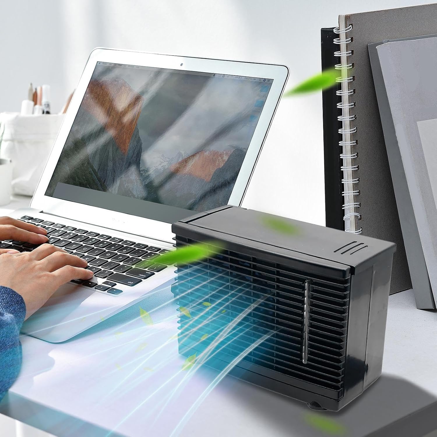 Ventilateur Rafraîchisseur D'air Portable Par évaporation, 12 V, Avec Réservoir D'eau. Climatiseur Personnel Silencieux Et Idéal Pour Voiture, Camion, Camping-car Et Bureau, 200x110x150 Mm