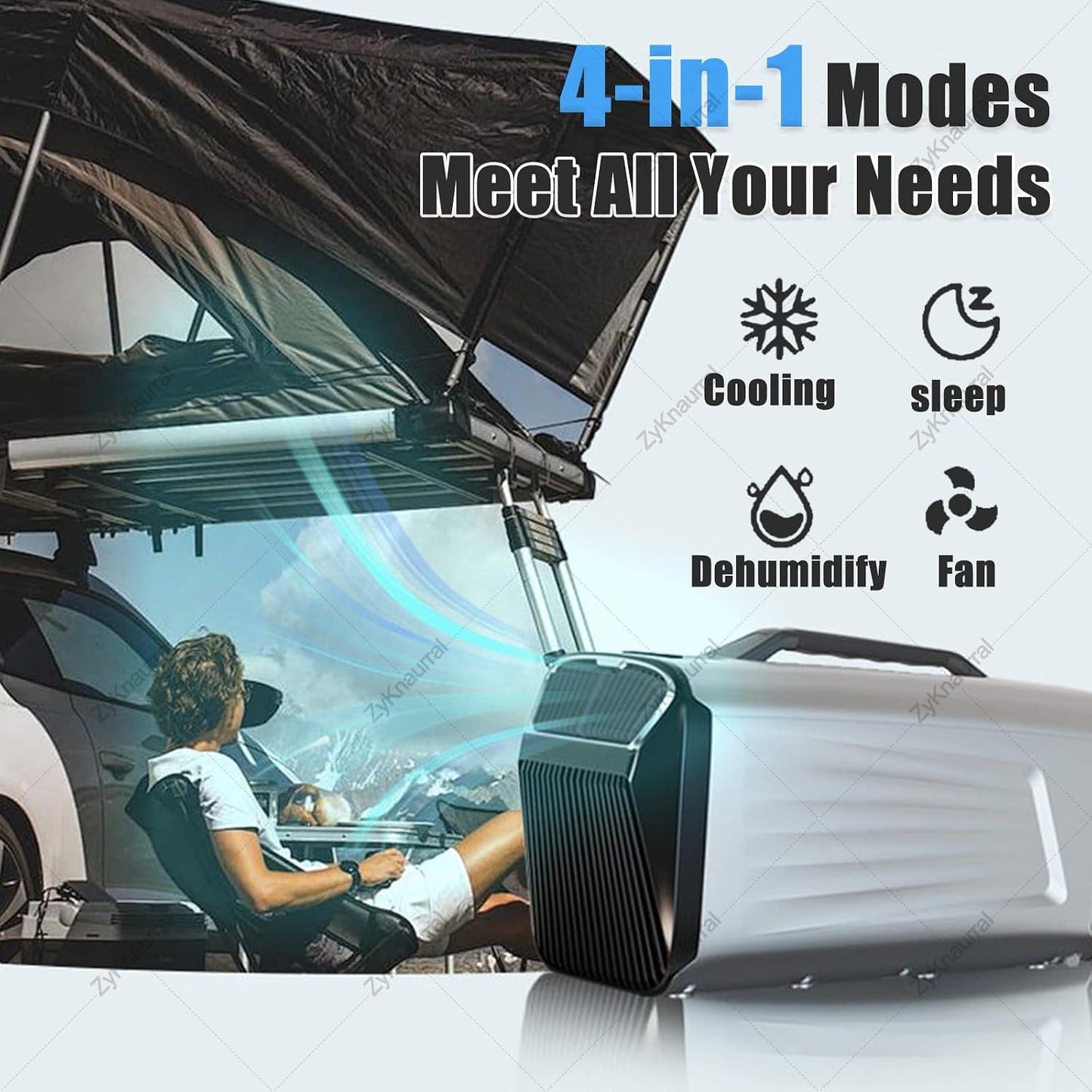  Climatiseur Mobile Pour Tente De Camping, Climatiseur Portable Basse Consommation Avec Déshumidification, Refroidissement Rapide, Pour Les Pique-Niques, Les Camions, Et Les Fourgonnettes. 24V/220V