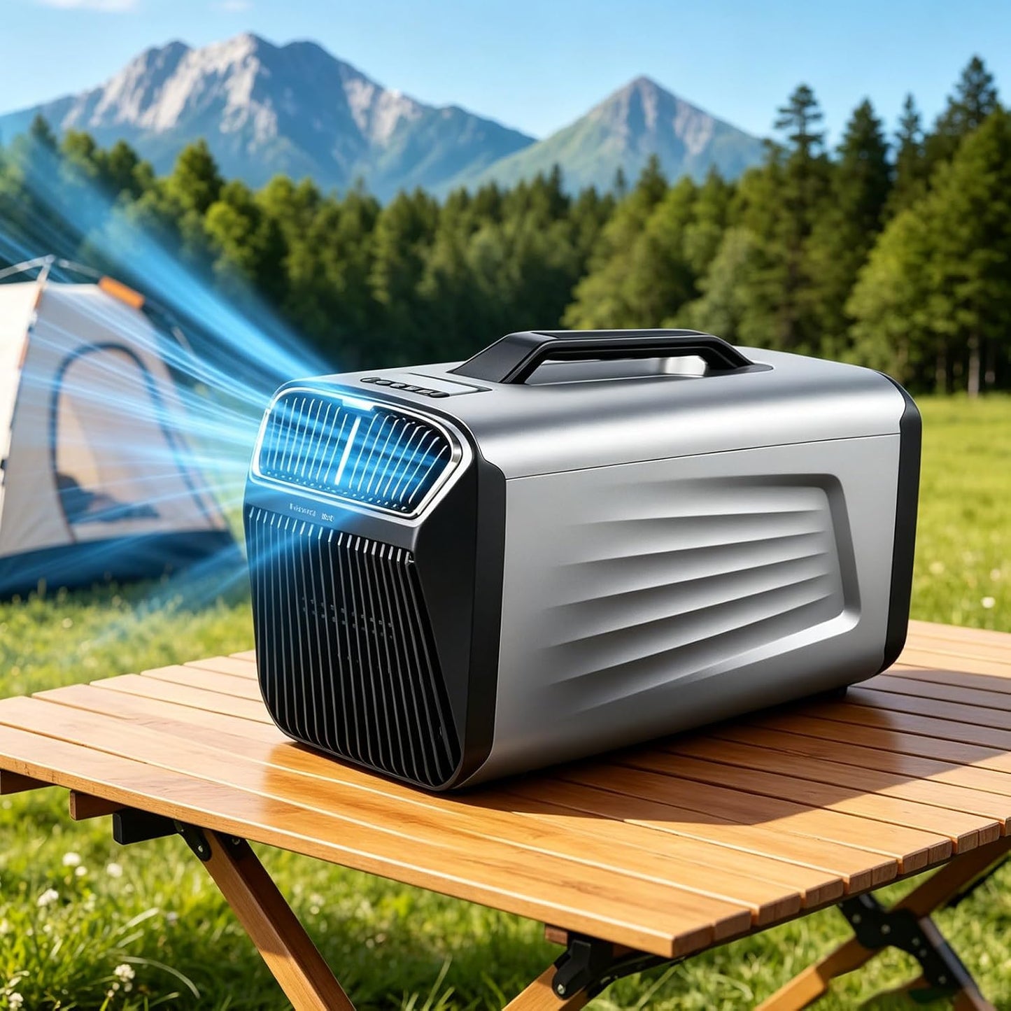  Climatiseur Mobile Pour Tente De Camping, Climatiseur Portable Basse Consommation Avec Déshumidification, Refroidissement Rapide, Pour Les Pique-Niques, Les Camions, Et Les Fourgonnettes. 24V/220V