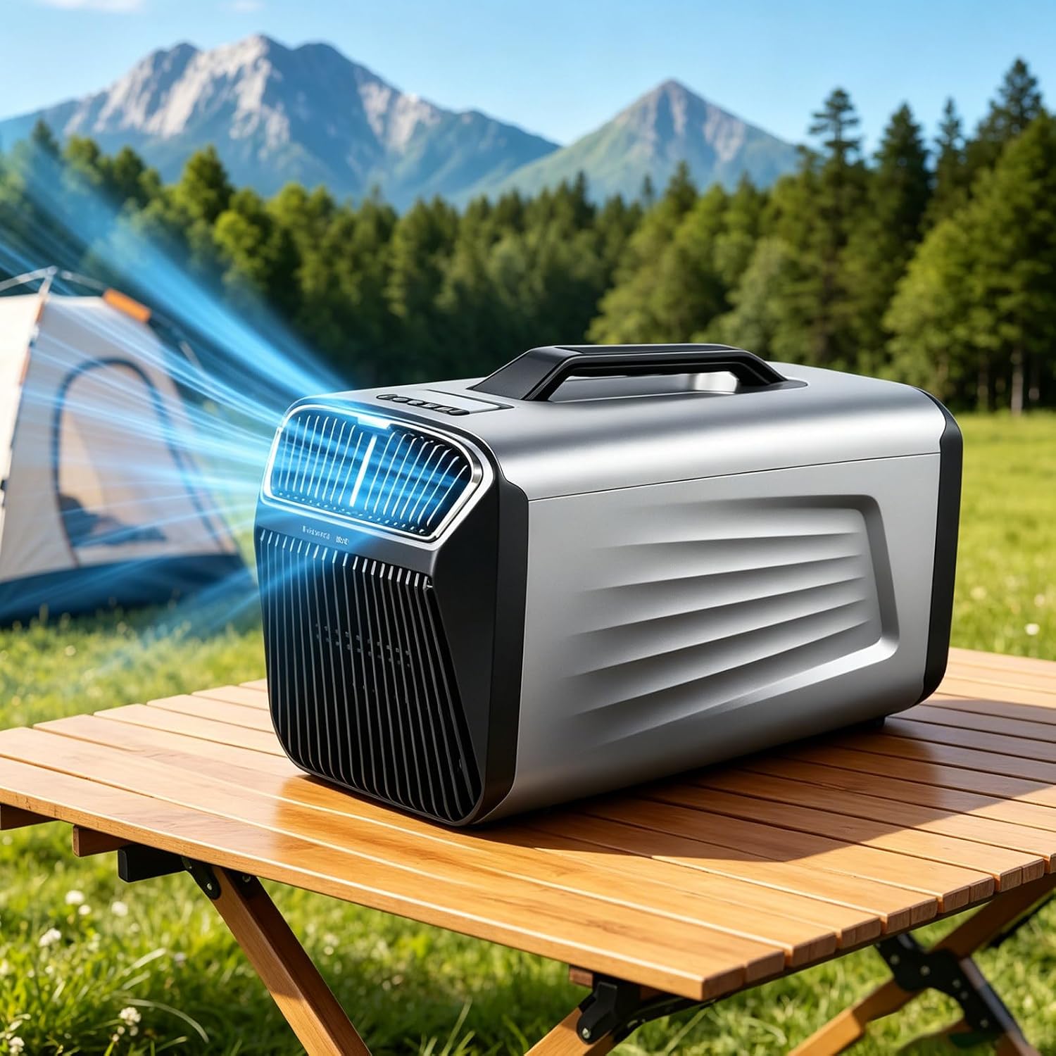  Climatiseur Mobile Pour Tente De Camping, Climatiseur Portable Basse Consommation Avec Déshumidification, Refroidissement Rapide, Pour Les Pique-Niques, Les Camions, Et Les Fourgonnettes. 24V/220V