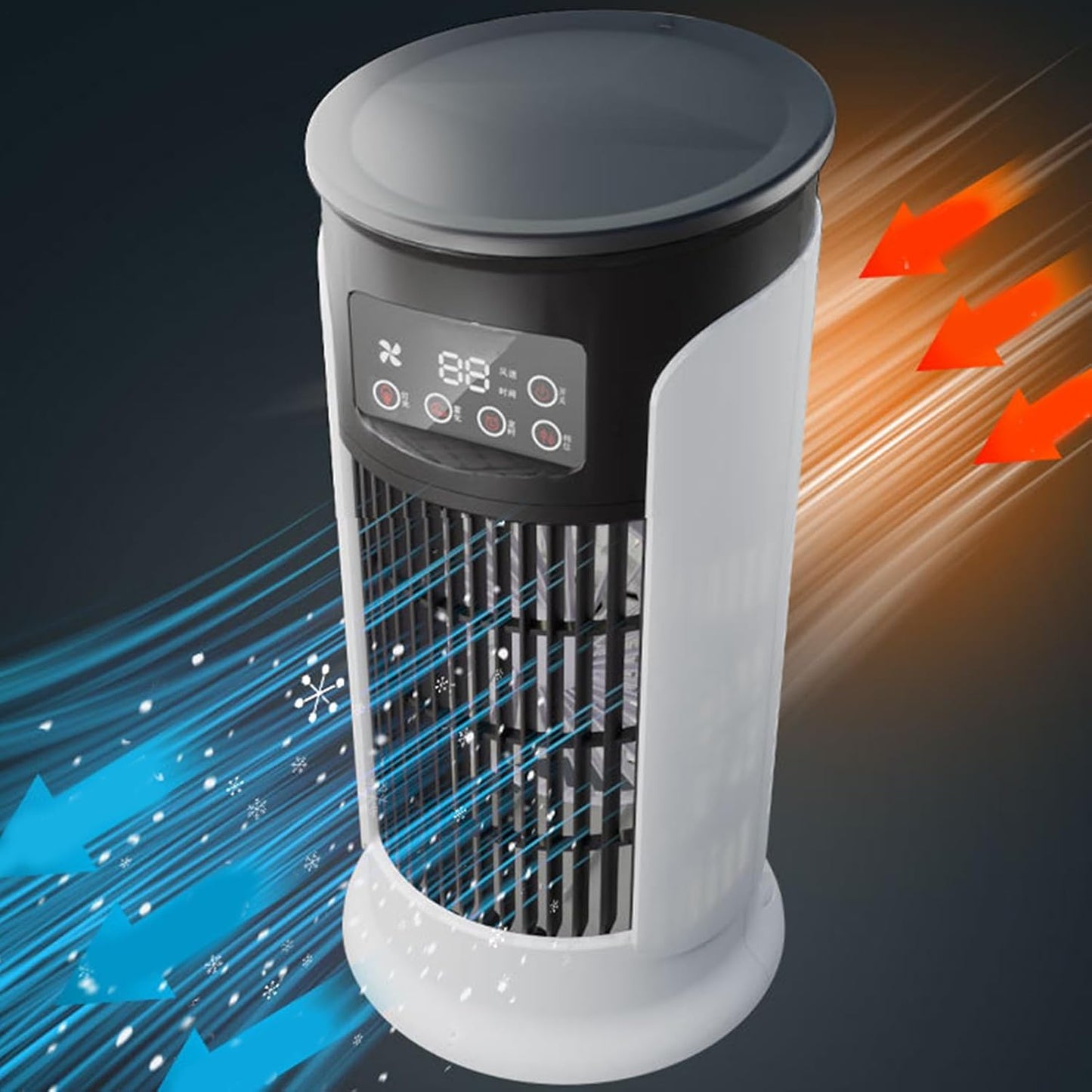  Ventilateur Climatiseur, Ventilateur Personnel Rafraîchisseur D'Air Évaporatif, Vitesses Réglables - Réservoir 300ml - Silencieux Pour Bureau, Domicile Et Voyage