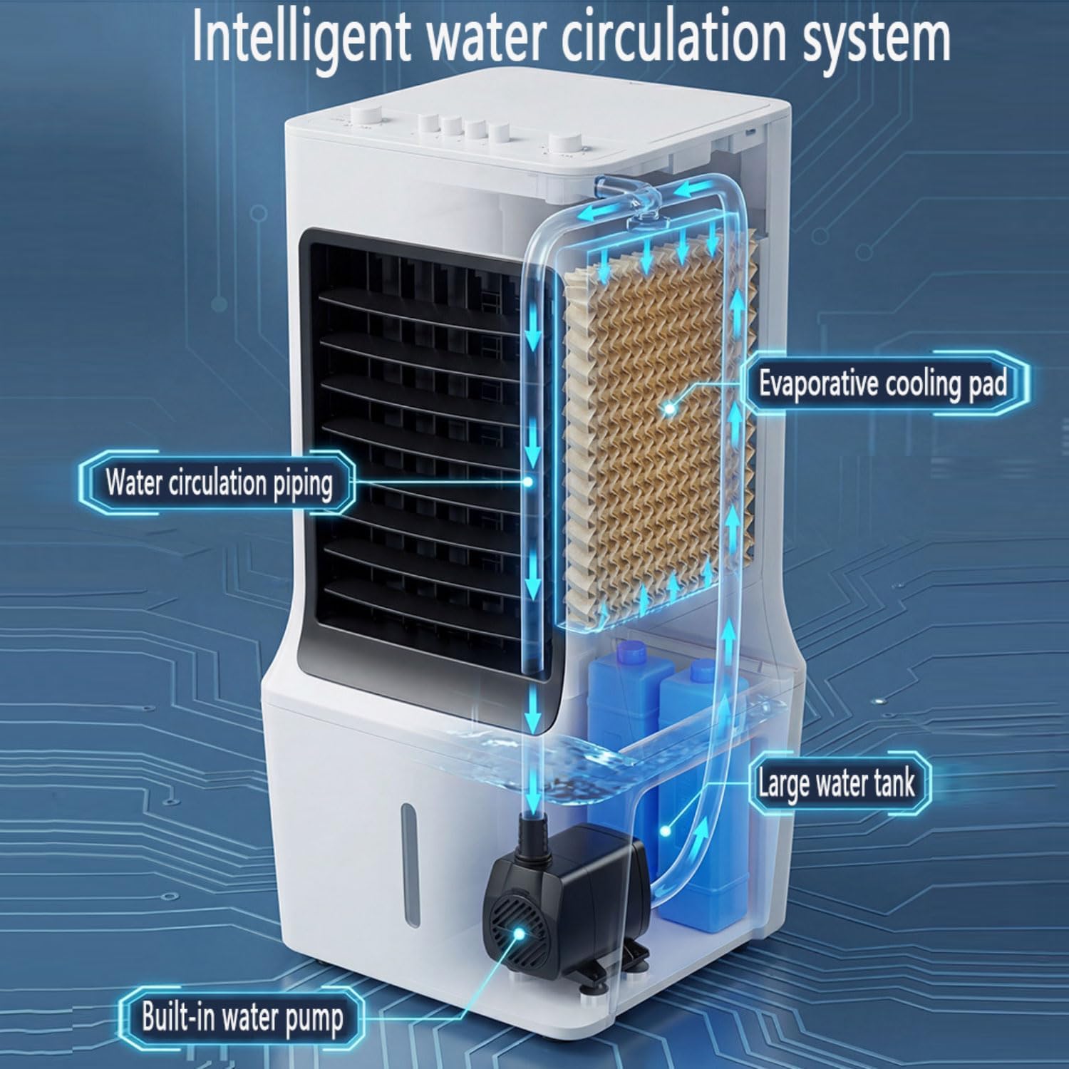 GENERIC Climatiseur Portable Sans Fenêtre Avec Oscillation à 60°, Refroidisseur Par évaporation Sans Conduit, Ventilateur Silencieux Pour Chambre à Coucher, Intérieur Et Extérieur