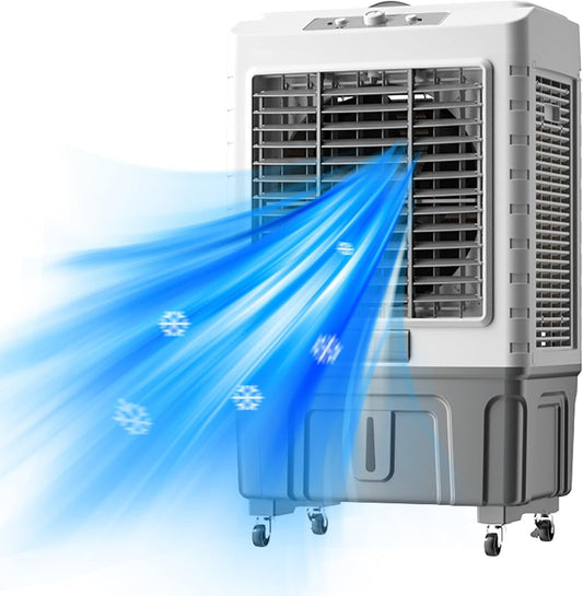 GENERIC Refroidisseur D'évaporation Portable 55L Réservoir 3 Vitesses Ventilateur Oscillant Rideau De Glace Humidifier Purificateur D'air Pour Le Bureau à Domicile Salon Garage 160W Dispositif De Refroidissem