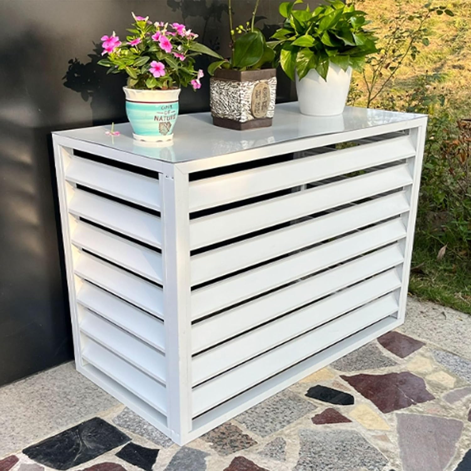  Housse En Aluminium Pour Climatiseur – Protection Hivernale Pour Unités Extérieures – Housse De Pompe à Chaleur Toutes Saisons Pour Intérieur/extérieur – Couleur Blanche