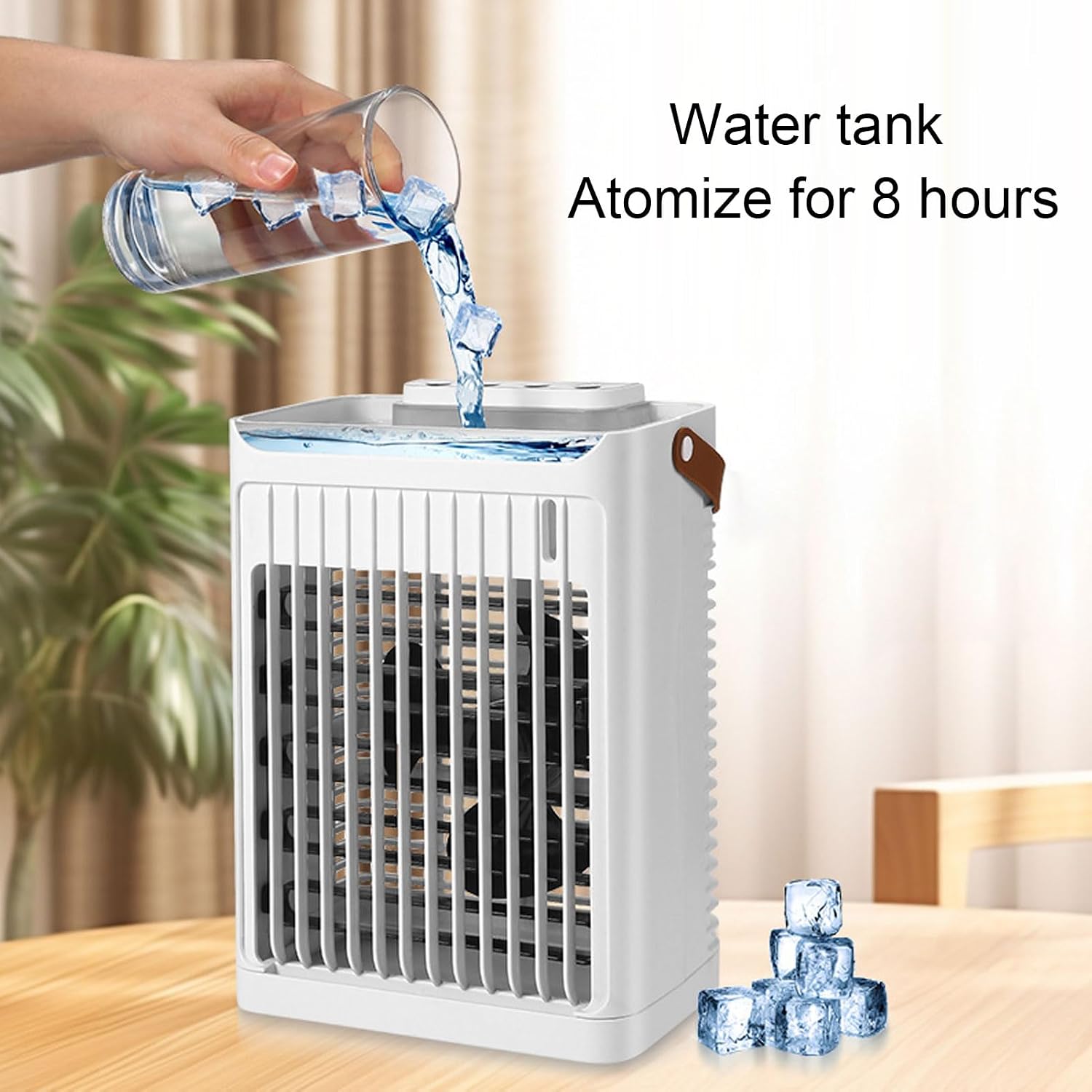  Climatiseur Portable Moteur Puissant 2 Modes De Brume De Refroidissement Ventilateur 5 Vitesses 7 LED Pour La Maison, Le Bureau, Le Dortoir, Le Camping Avec Réservoir De 680 Ml