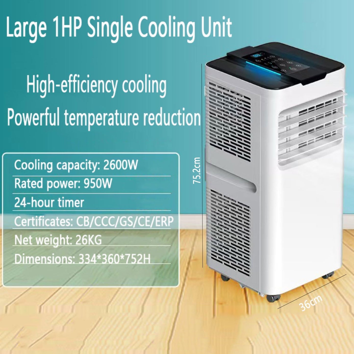  Climatiseur Portable Silencieux Smart Portable AC Avec Déshumidificateur De Refroidissement Intégré Et Modes Ventilateur Pour La Pièce Jusqu'à 350 Sq.ft Conditioner Télécommande 24 Heures Minuterie, K
