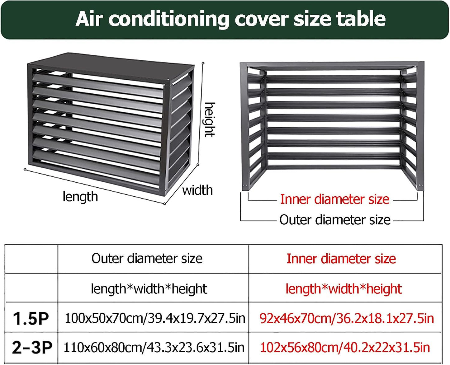 GENERIC Housse De Protection Pour Climatiseur Extérieur – Clôture Antivol Toutes Saisons Pour Unités Divisées – Protection Décorative Pour Unités De Climatisation Extérieures – Et élégante