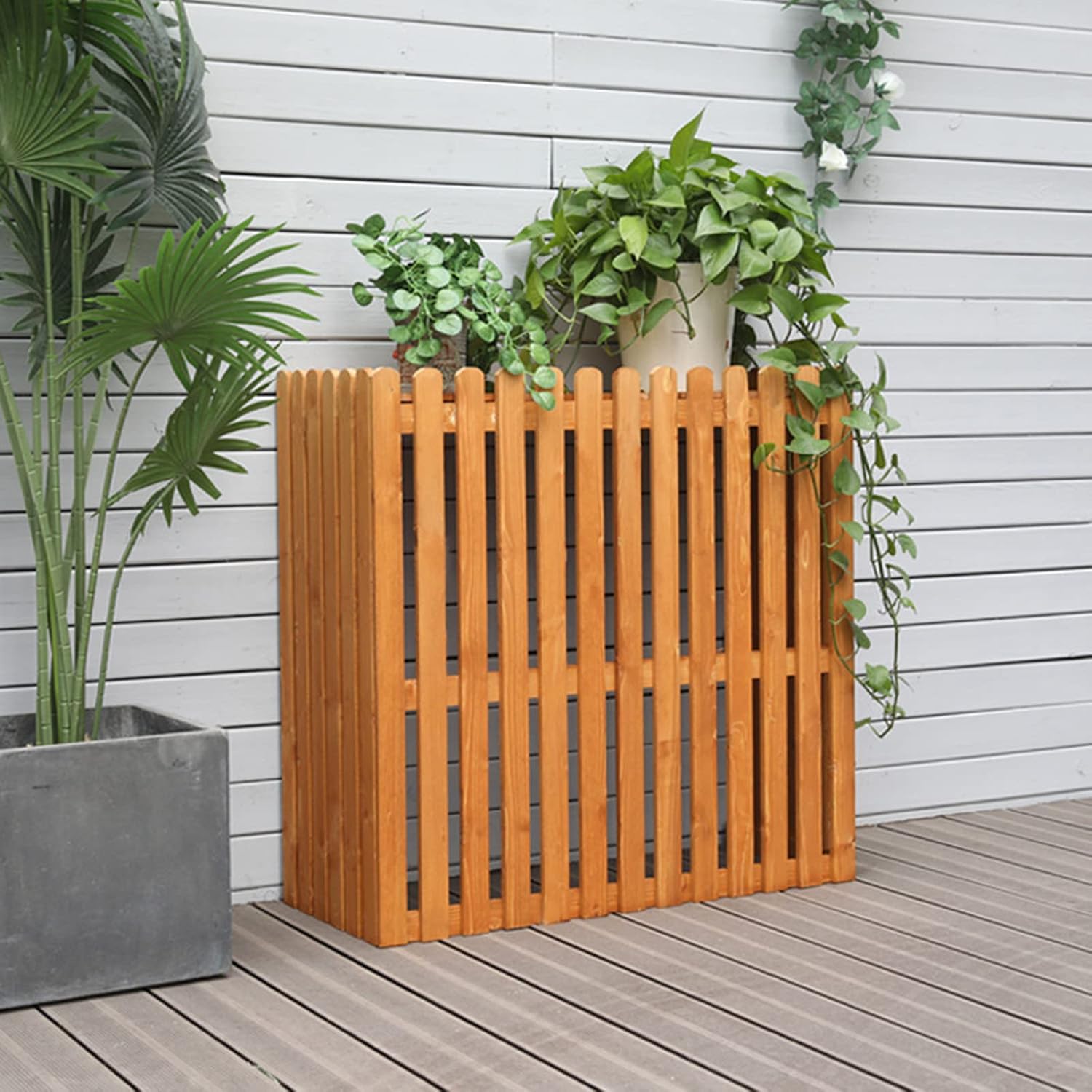  Clôture De Climatiseur Extérieur – Protection D'intimité Et De Stockage De Plantes – Écran Durable Résistant Aux Intempéries Pour Climatiseurs – 120 X 60 X 105 Cm – Solution De Décoration Et De