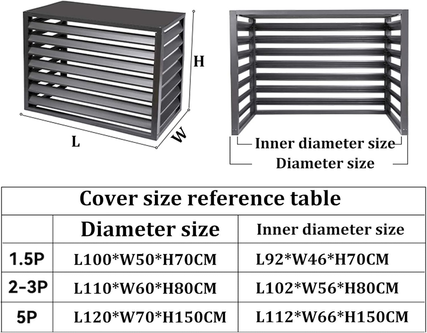 GENERIC Housse En Aluminium Pour Climatiseur Toutes Saisons – Décoration Extérieure Pour Unités De Climatisation Et Poubelles – Protection Autoportante Pour équipement D'extérieur